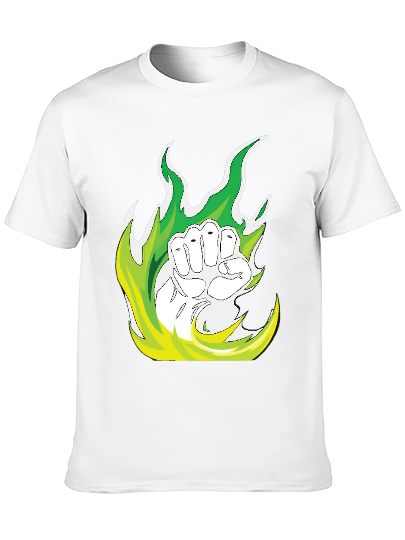 Fiery Fist Graphic Tee - Black Cotton T-Shirt