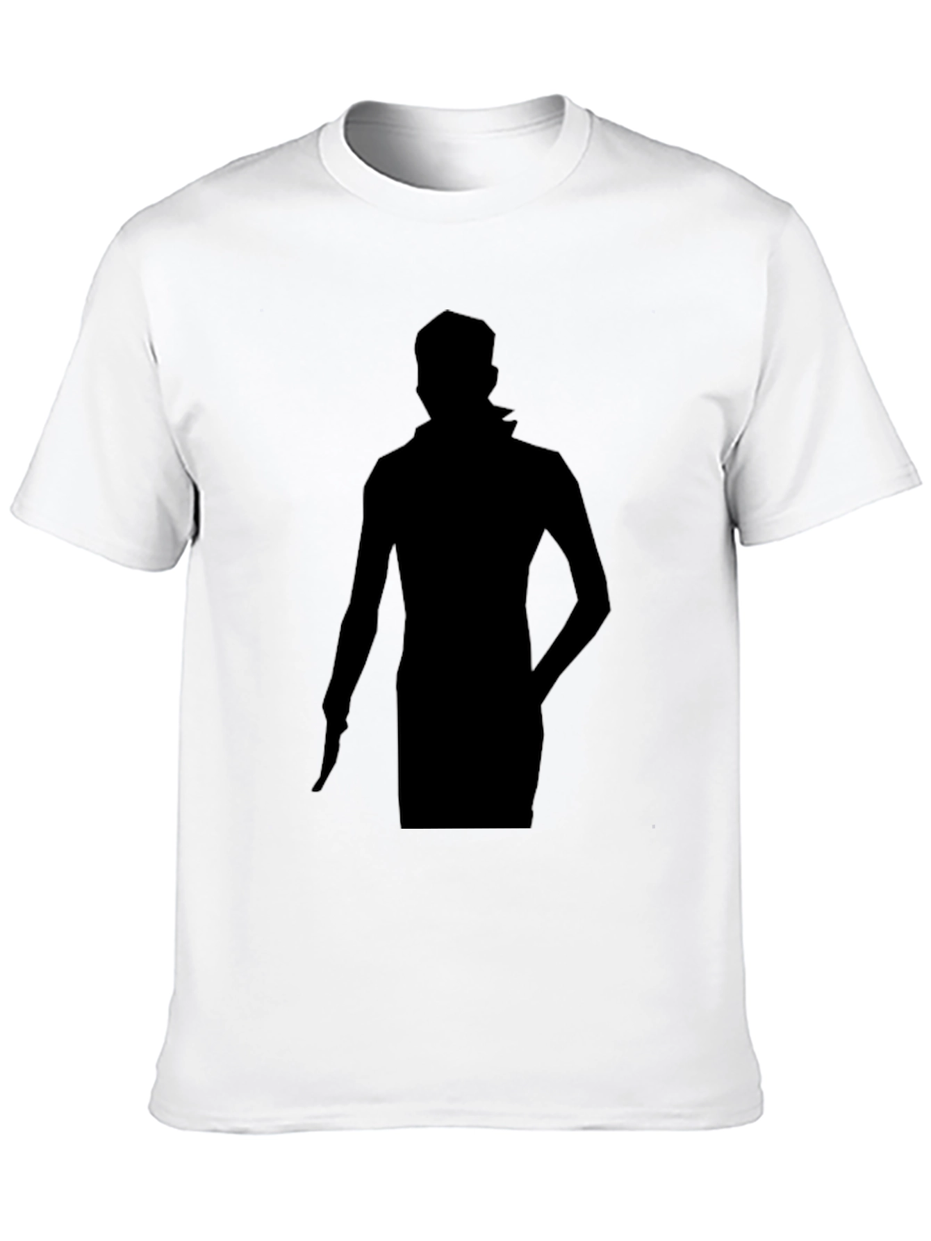 Mens Black Graphic Tee - Silhouette Design