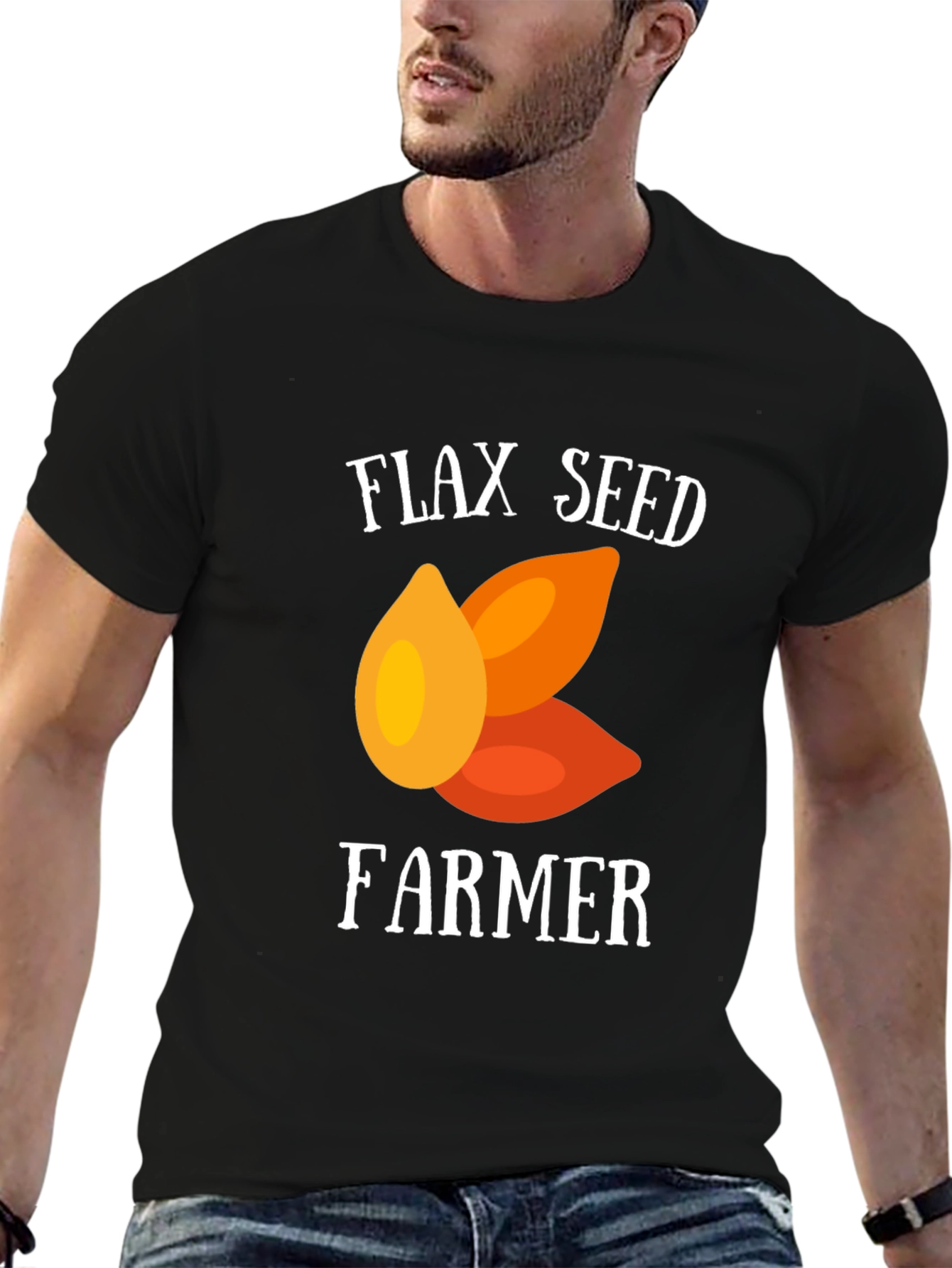 Flax Seed Farmer Graphic Tee - Black