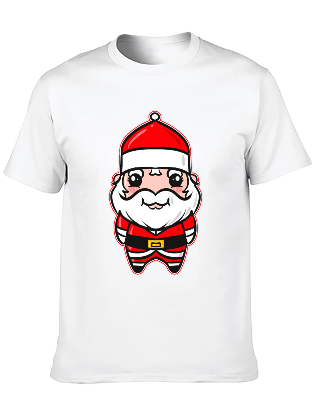 Cute Santa Cartoon Black T-Shirt