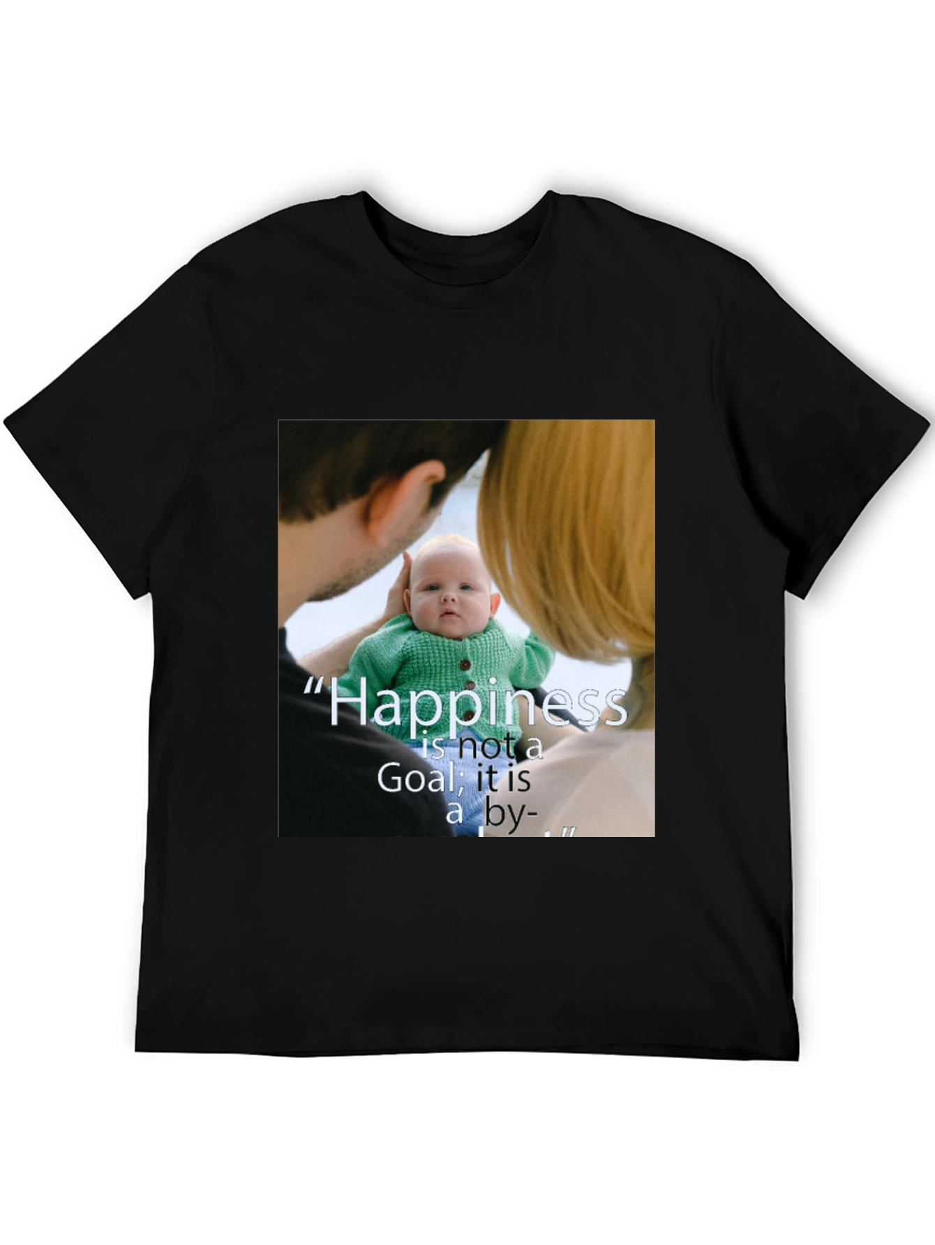Family Photo Print Black T-Shirt