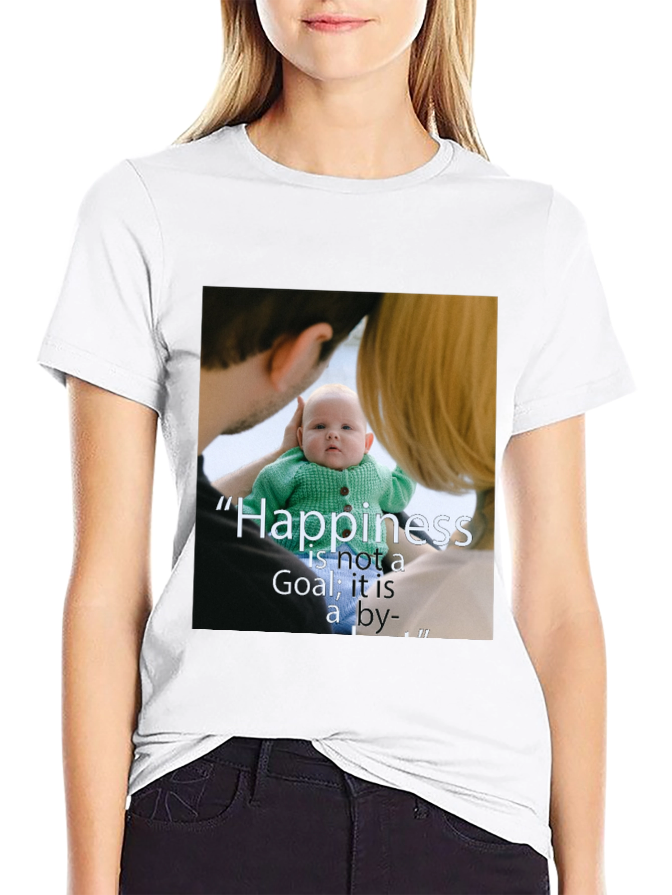 Family Photo Print Black T-Shirt