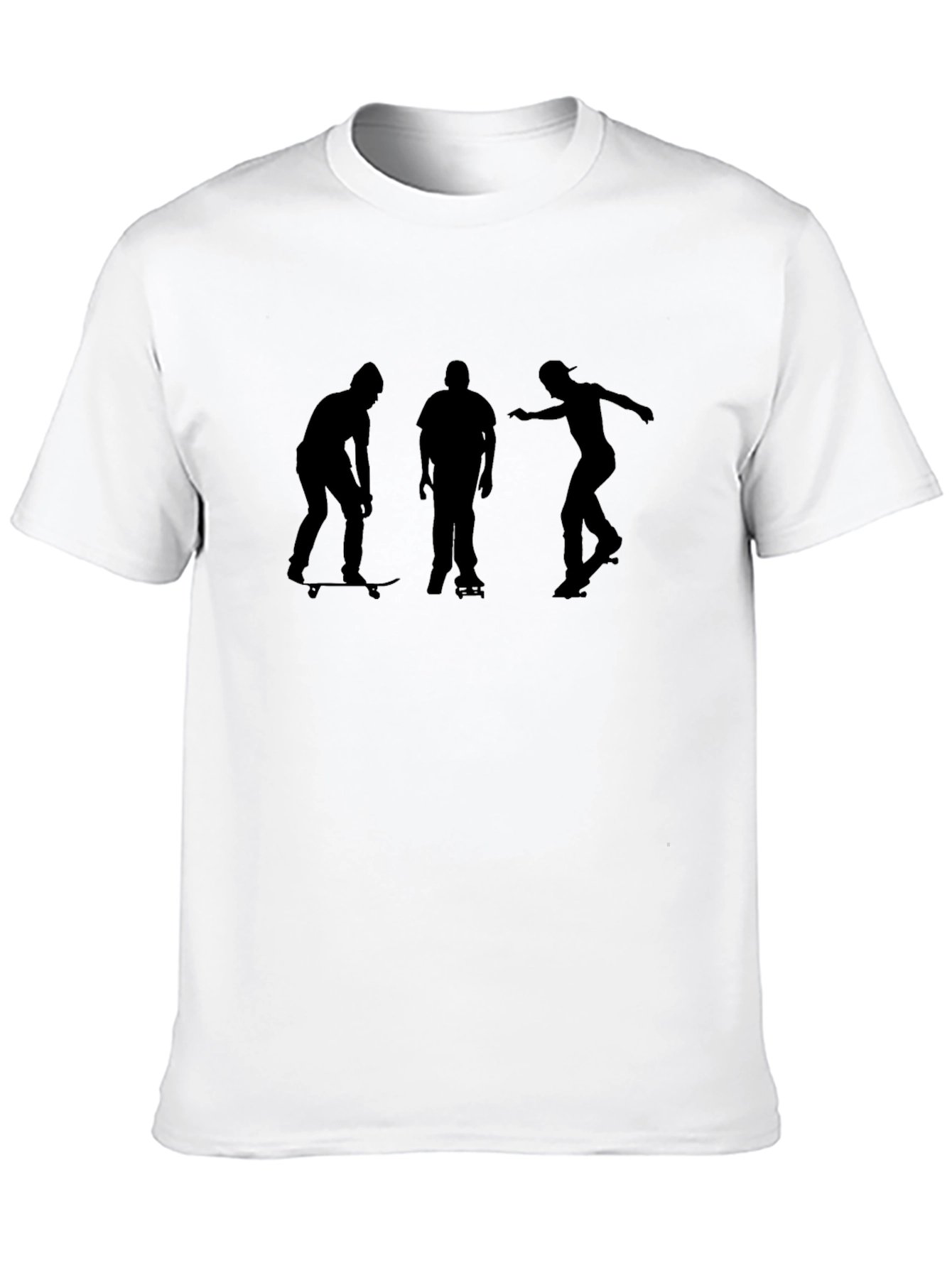 Skateboarding Silhouette Graphic Tee - Black