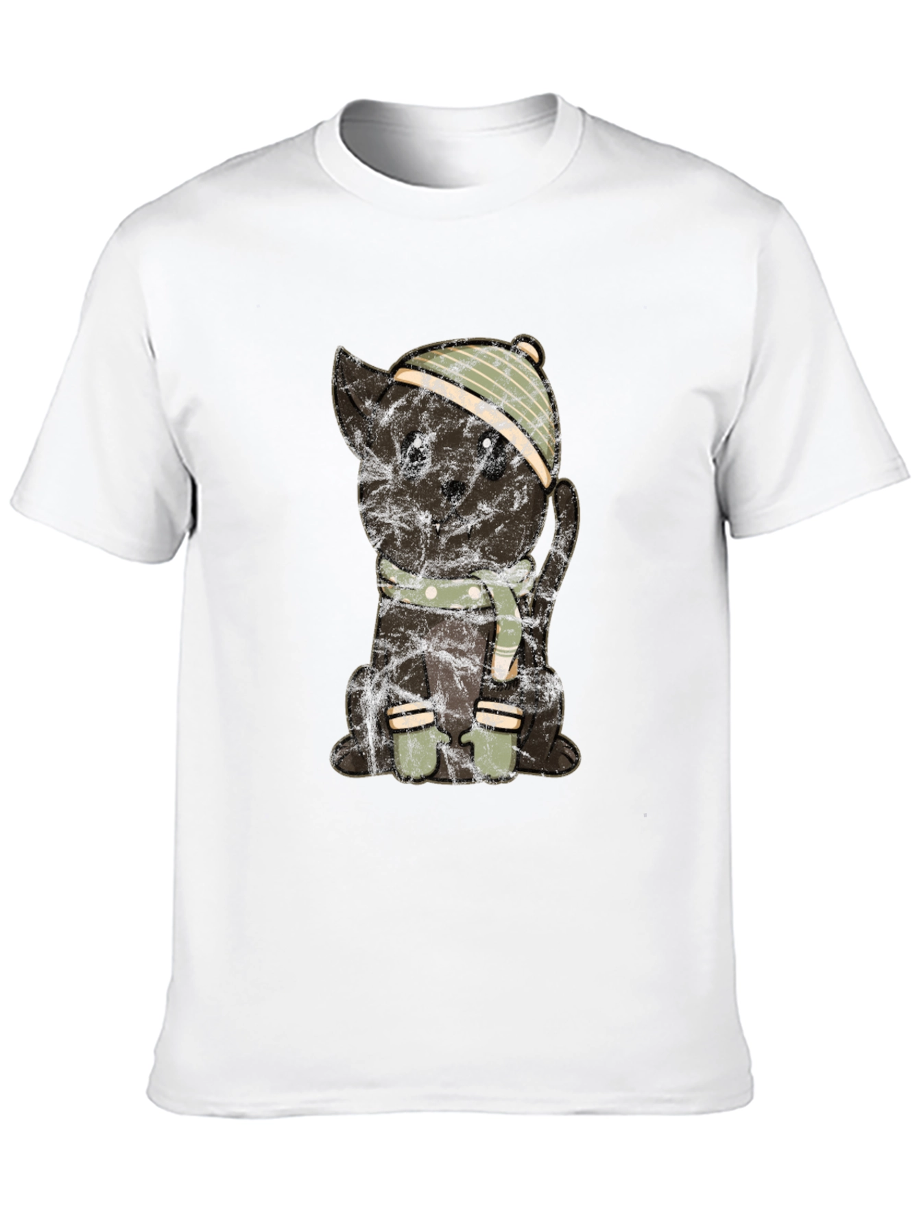 Cute Cat in Winter Gear T-Shirt