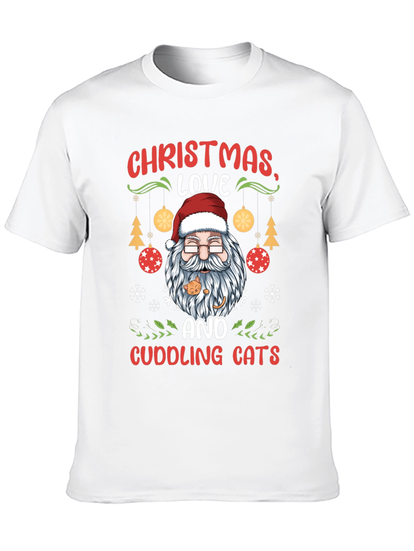 Christmas Love and Cuddling Cats T-Shirt