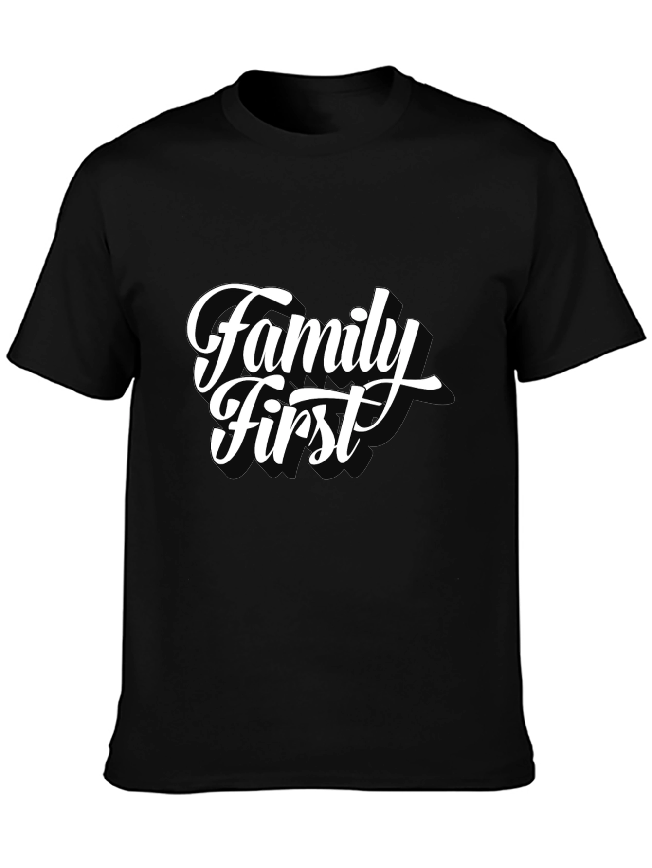 Family First Black T-Shirt - Stylish Casual Wear