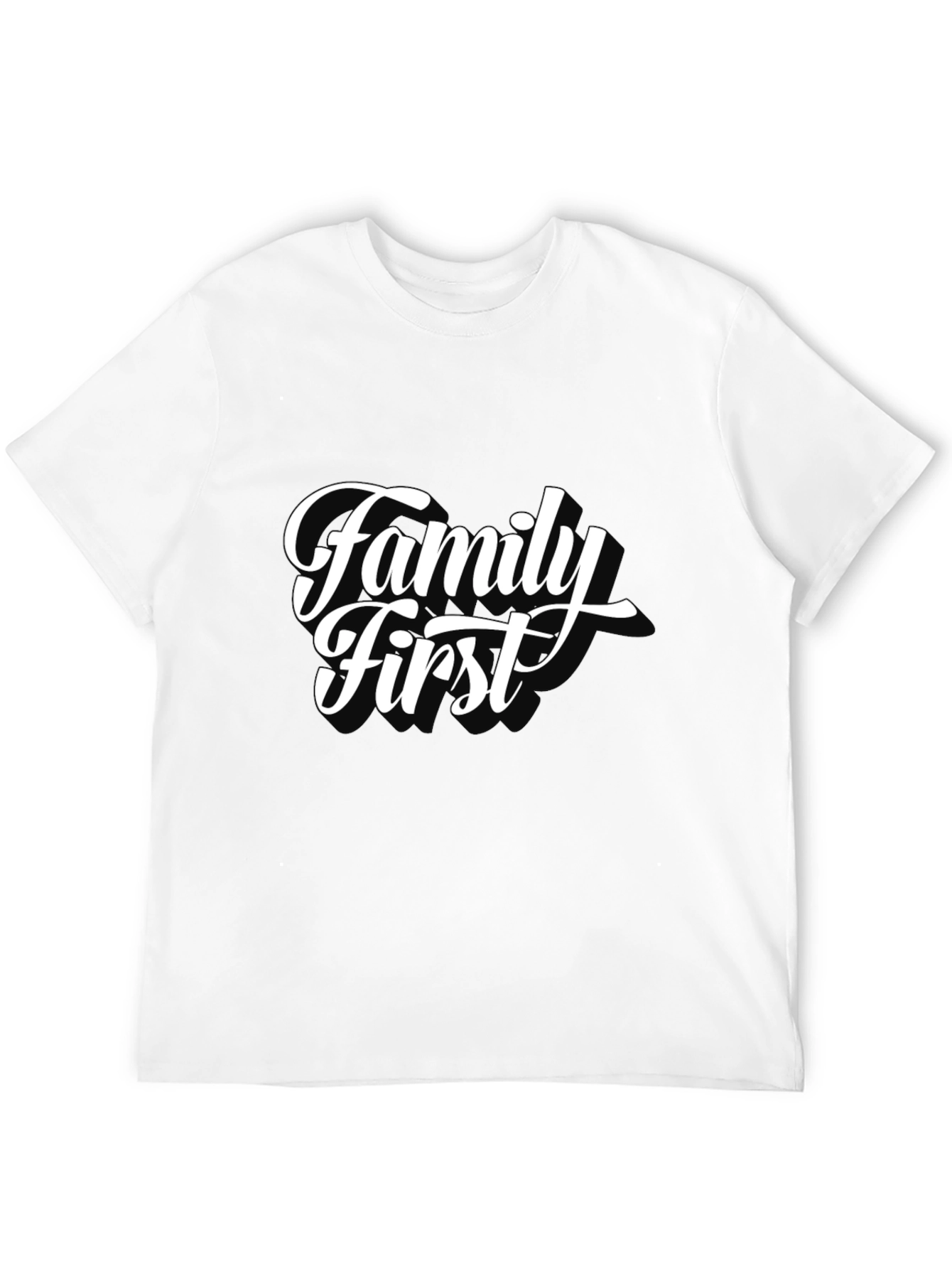 Family First Black T-Shirt - Stylish Casual Wear