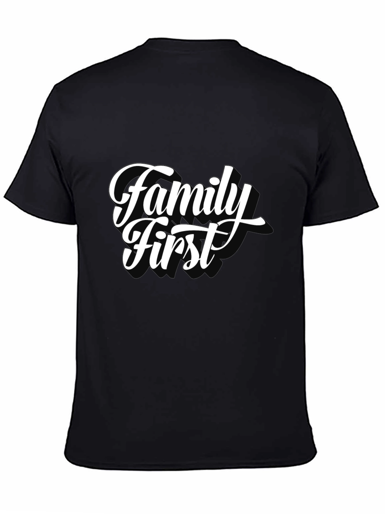 Family First Black T-Shirt - Stylish Casual Wear