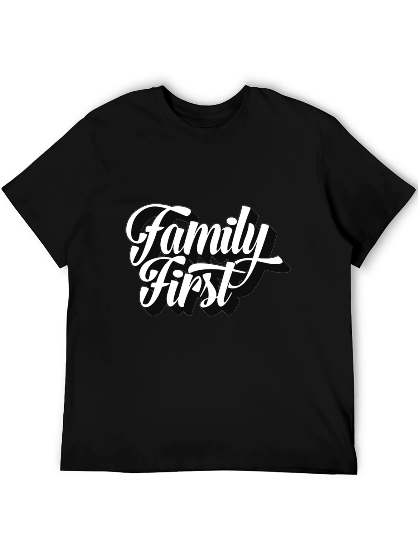 Family First Black T-Shirt - Stylish Casual Wear