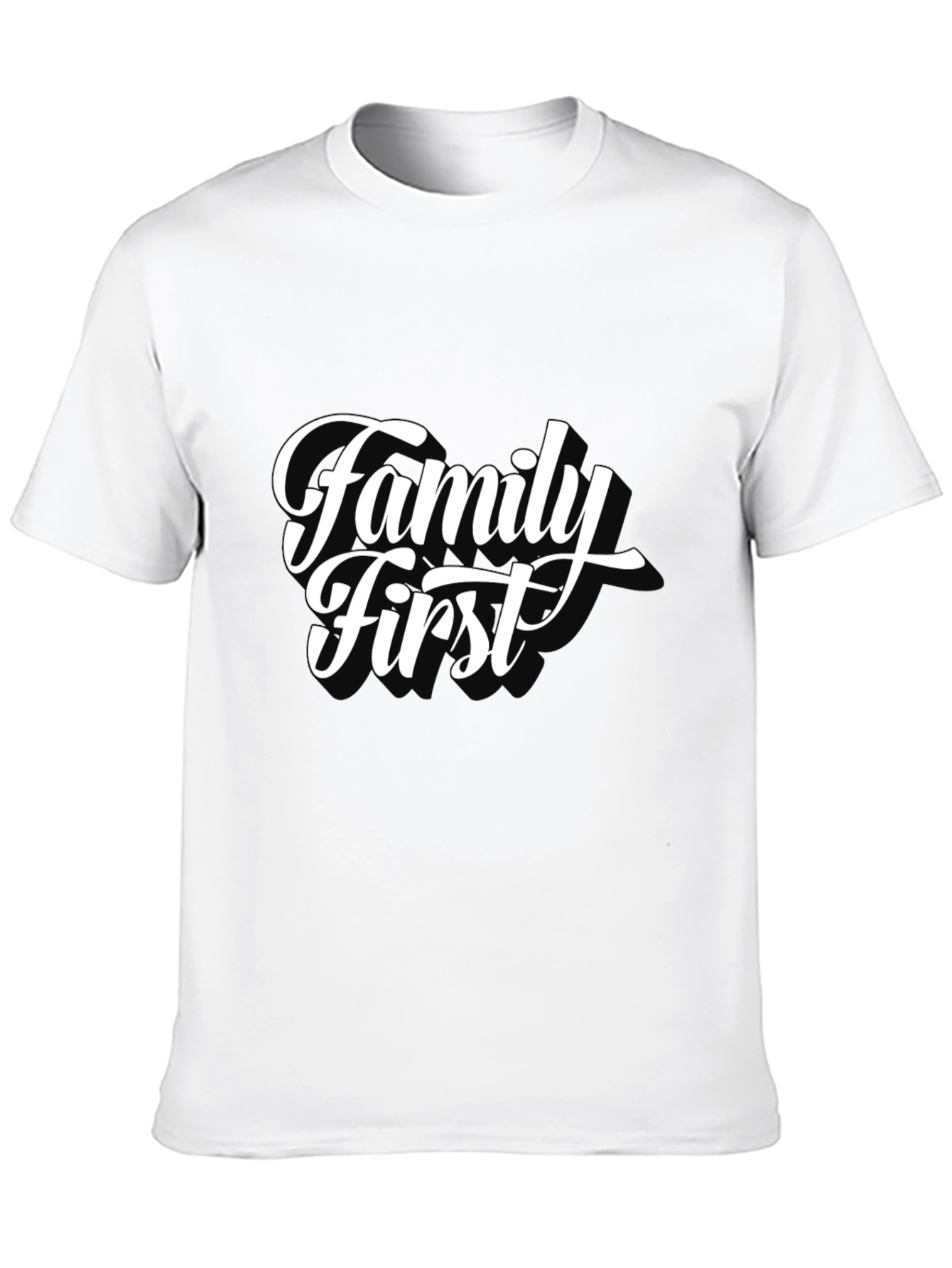 Family First Black T-Shirt - Stylish Casual Wear