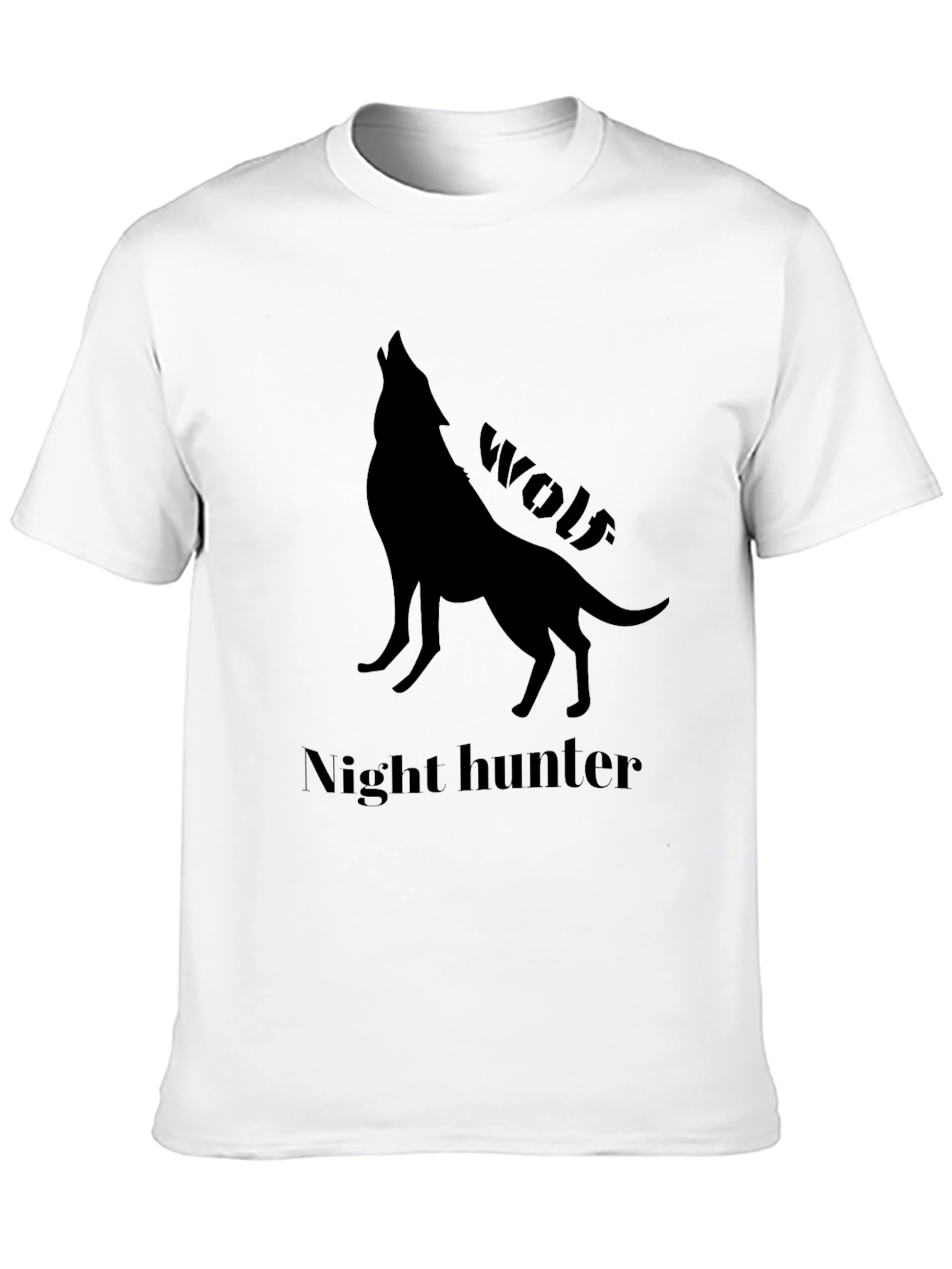 Night Hunter Wolf Graphic Tee - Black
