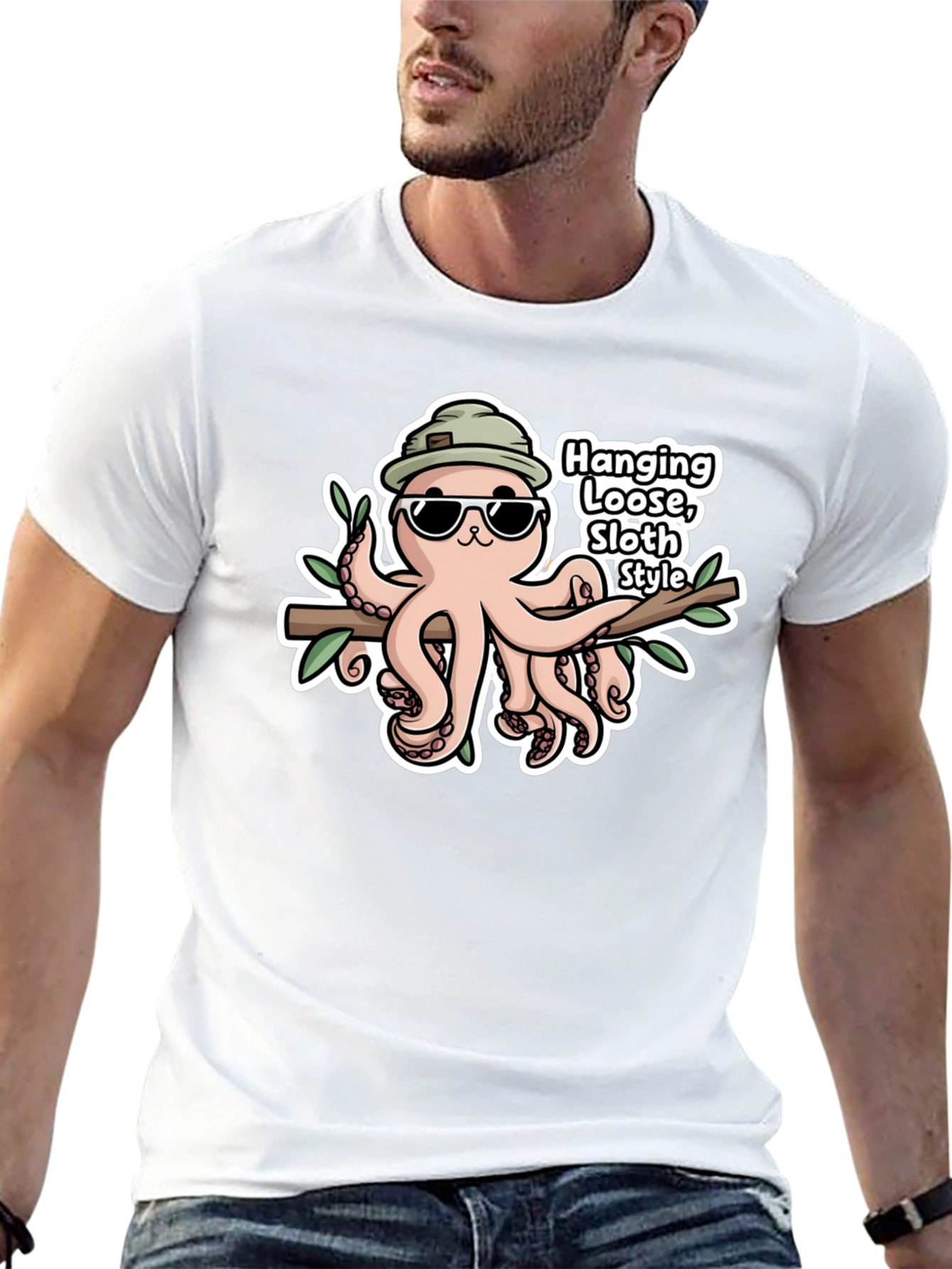 Cool Octopus T-Shirt - Hang Loose Sloth Style
