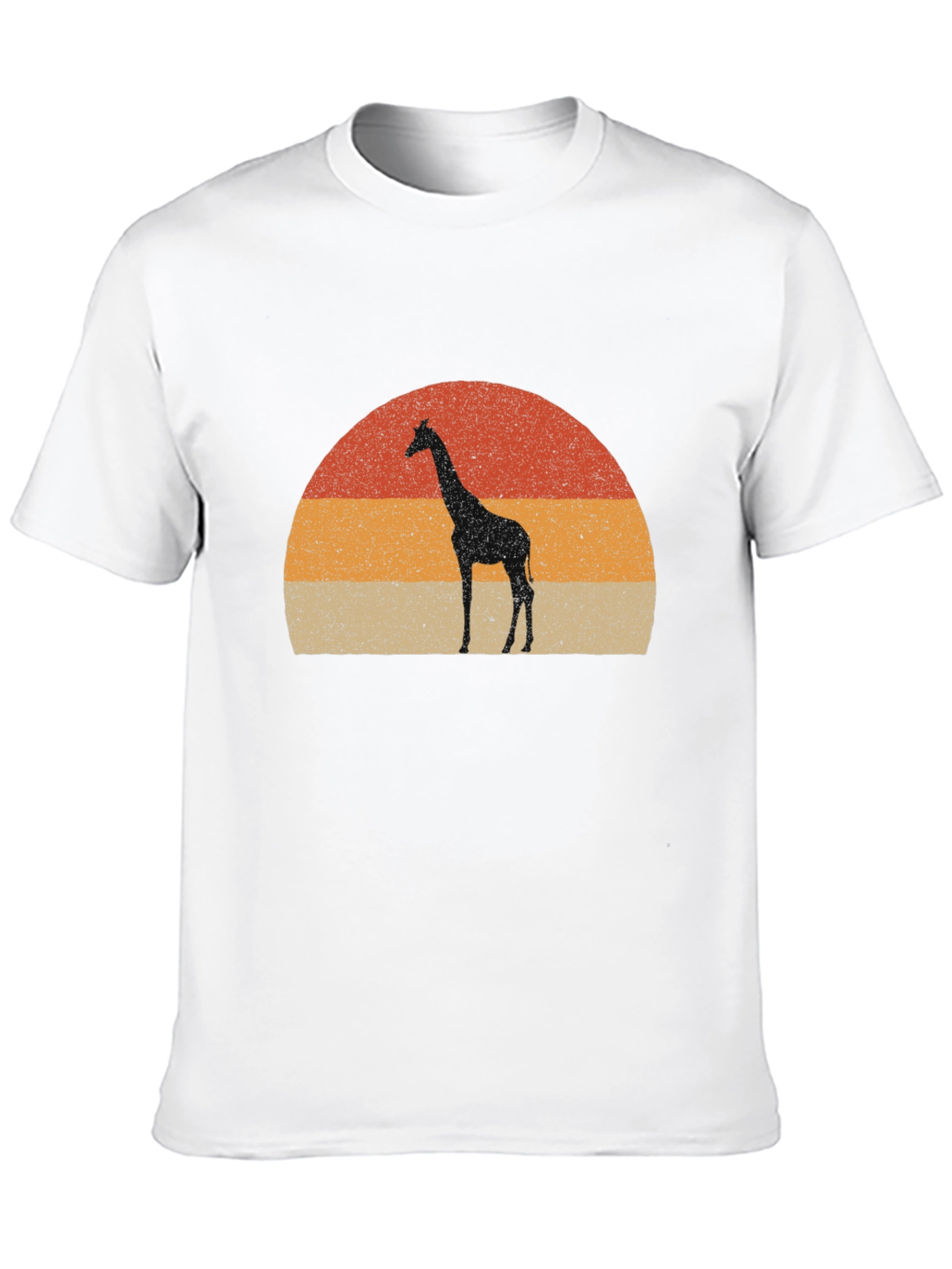 Giraffe Sunset Graphic Tee - Retro Style
