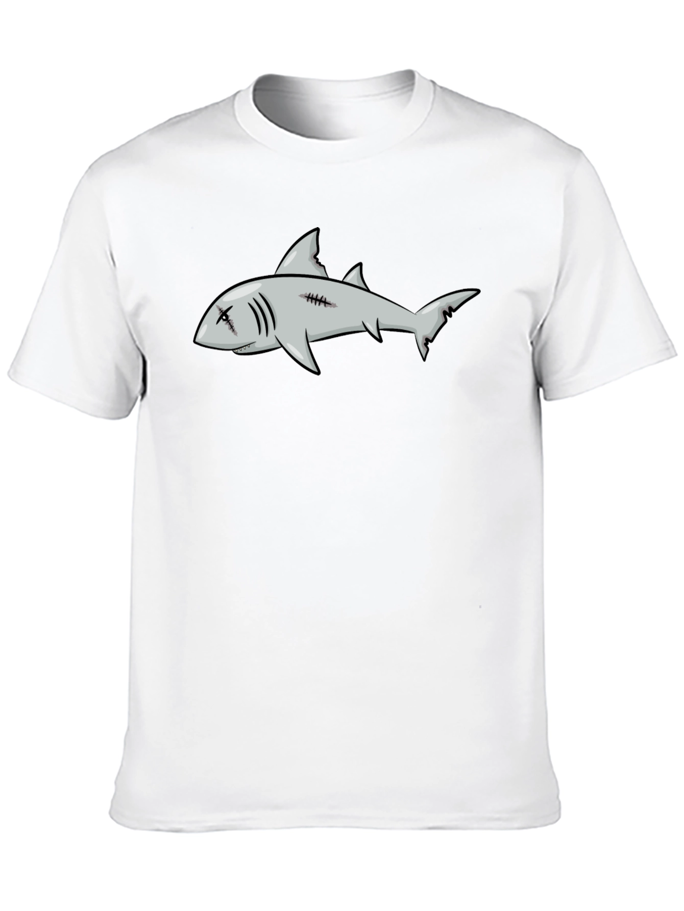Shark Graphic Print Black Tee