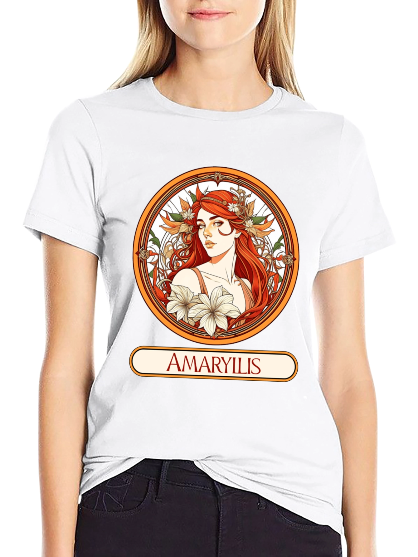 Amaryllis Woman Black T-shirt