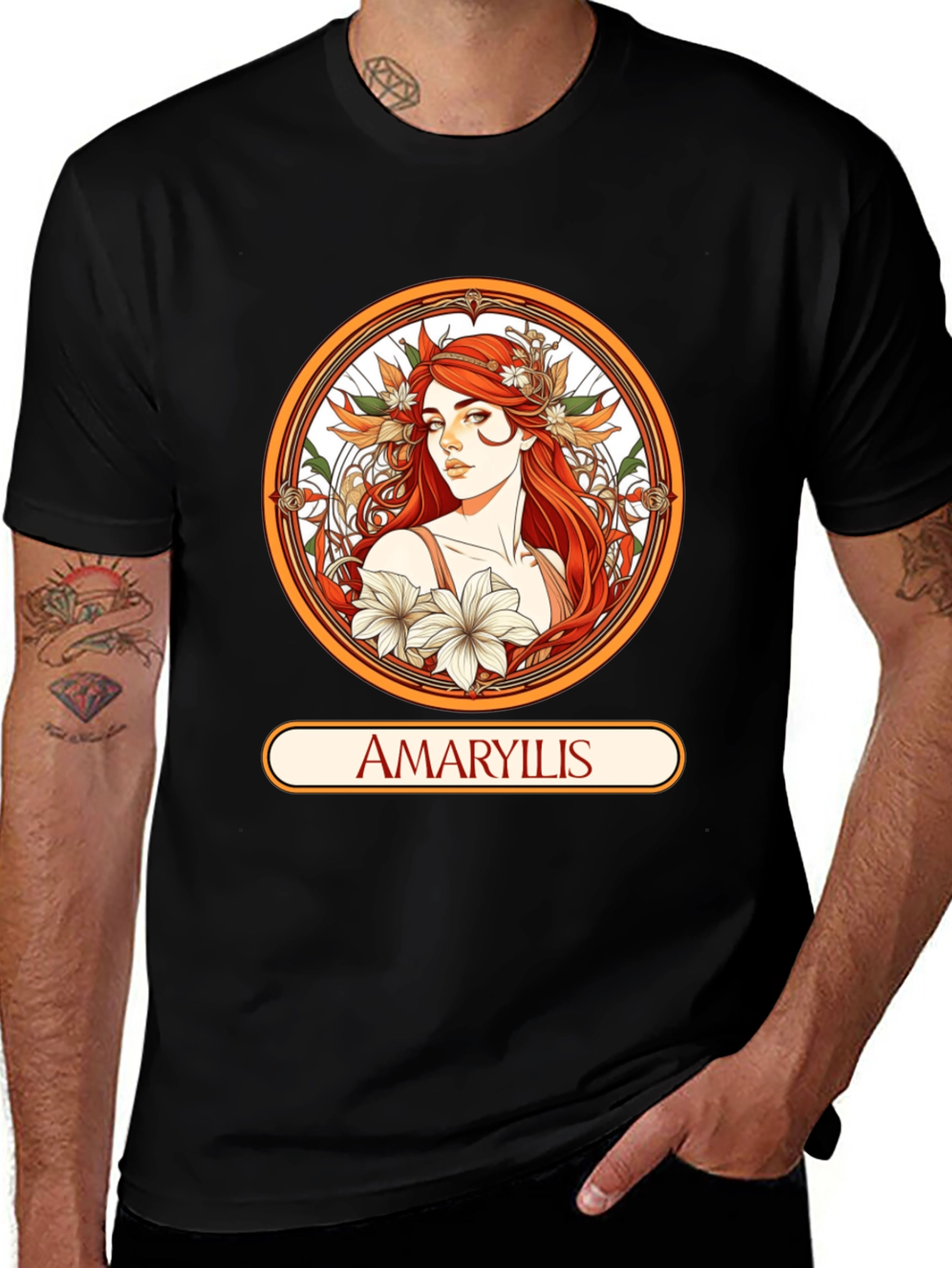 Amaryllis Woman Black T-shirt