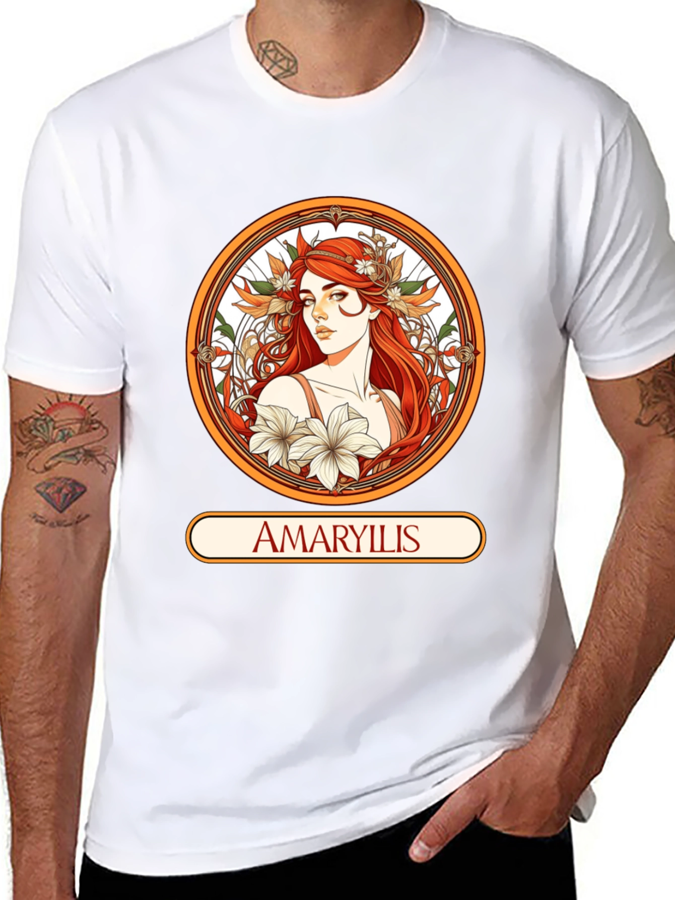Amaryllis Woman Black T-shirt