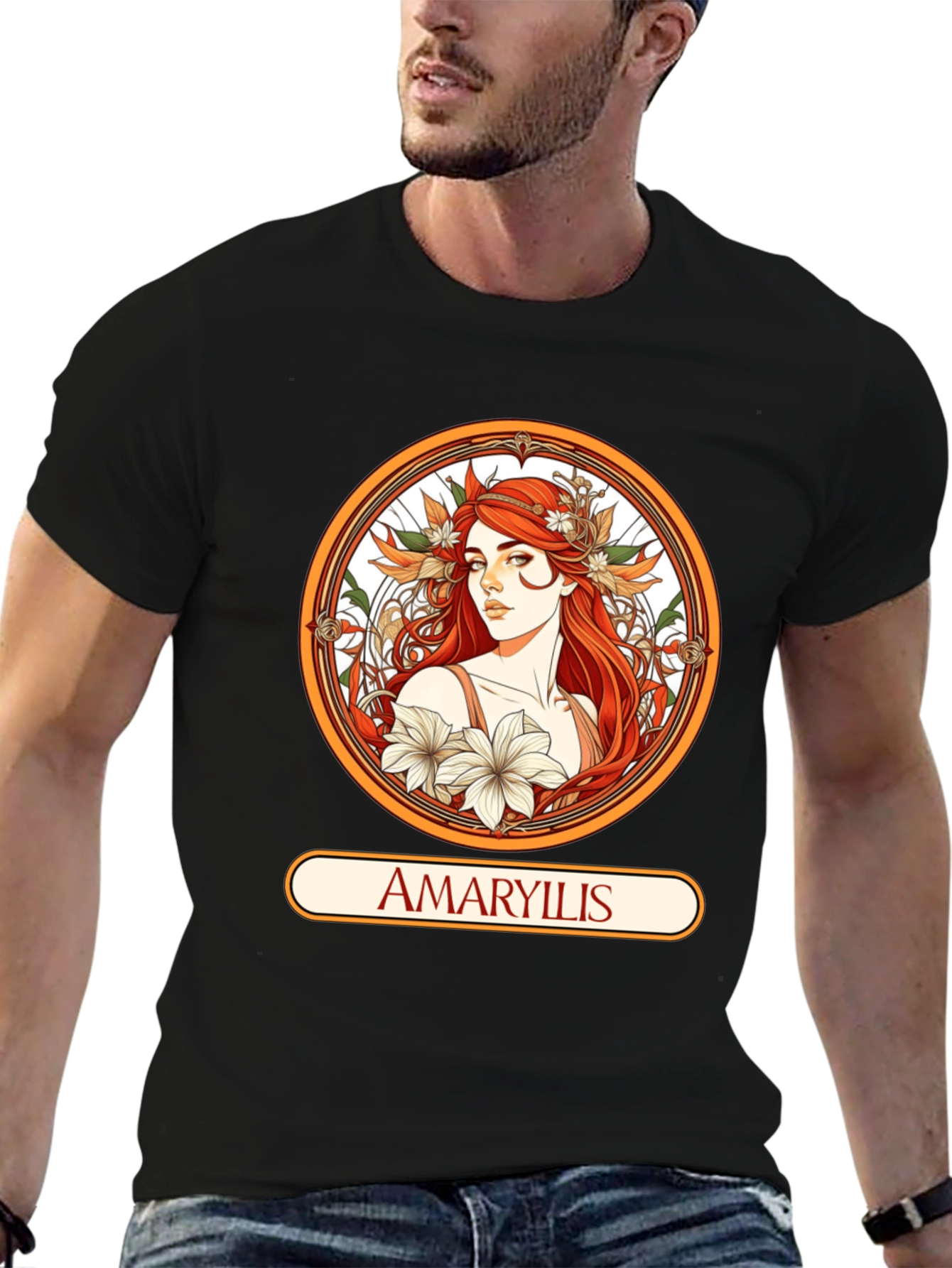Amaryllis Woman Black T-shirt