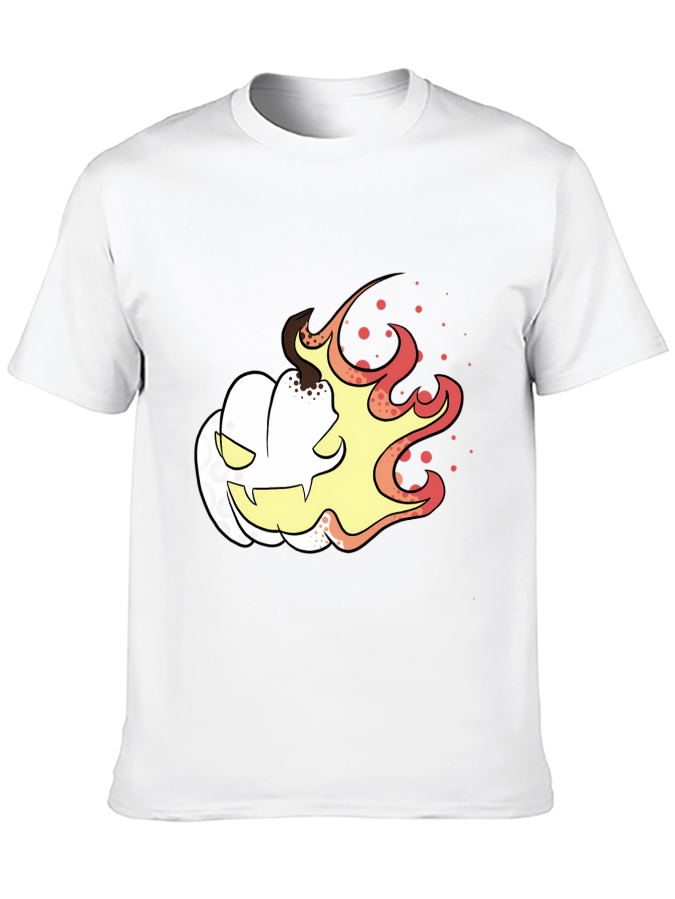 Fiery Pumpkin Graphic Tee - Black Halloween Shirt