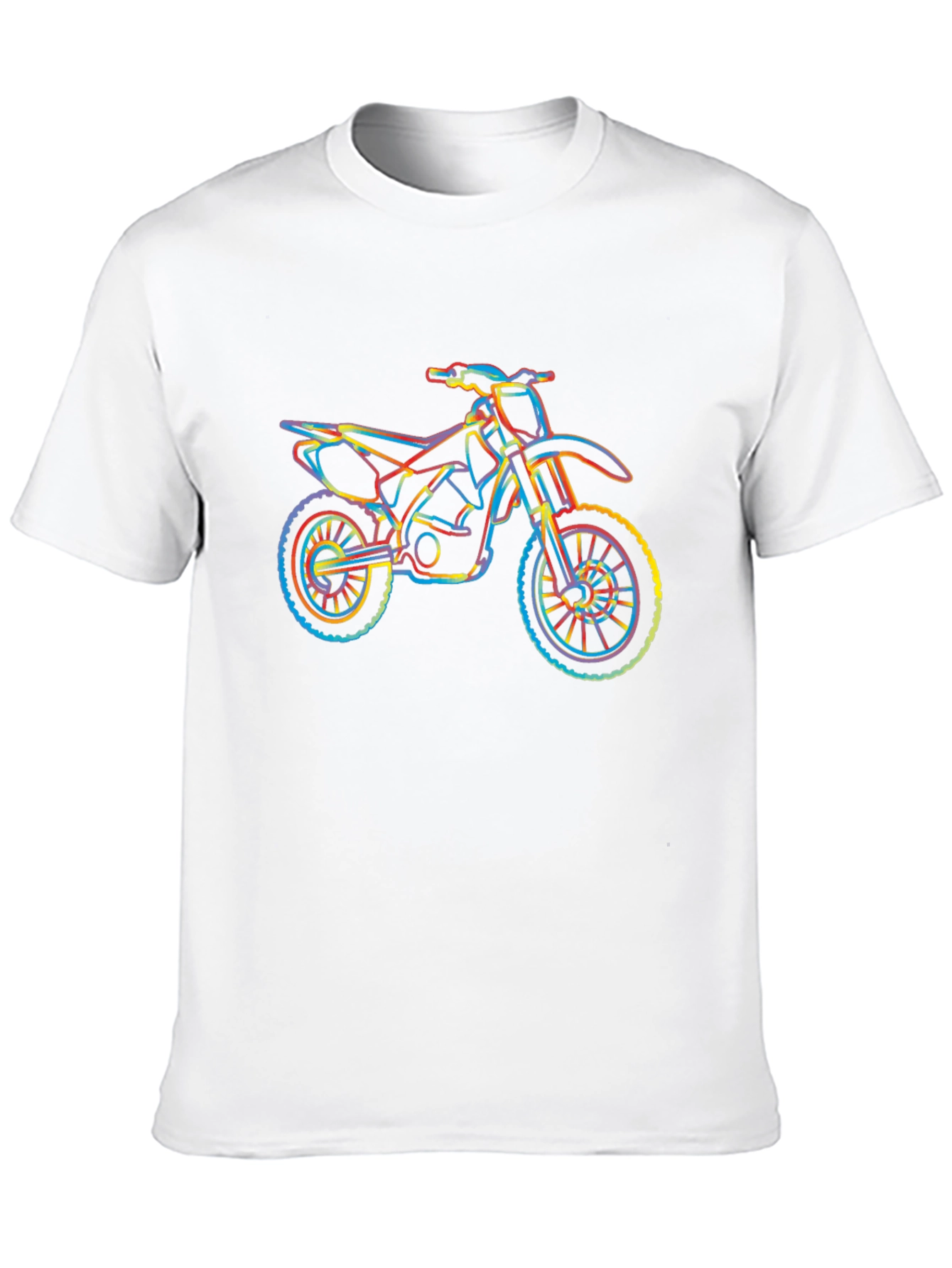 Motorcycle Graphic T-Shirt - Vibrant Line Art
