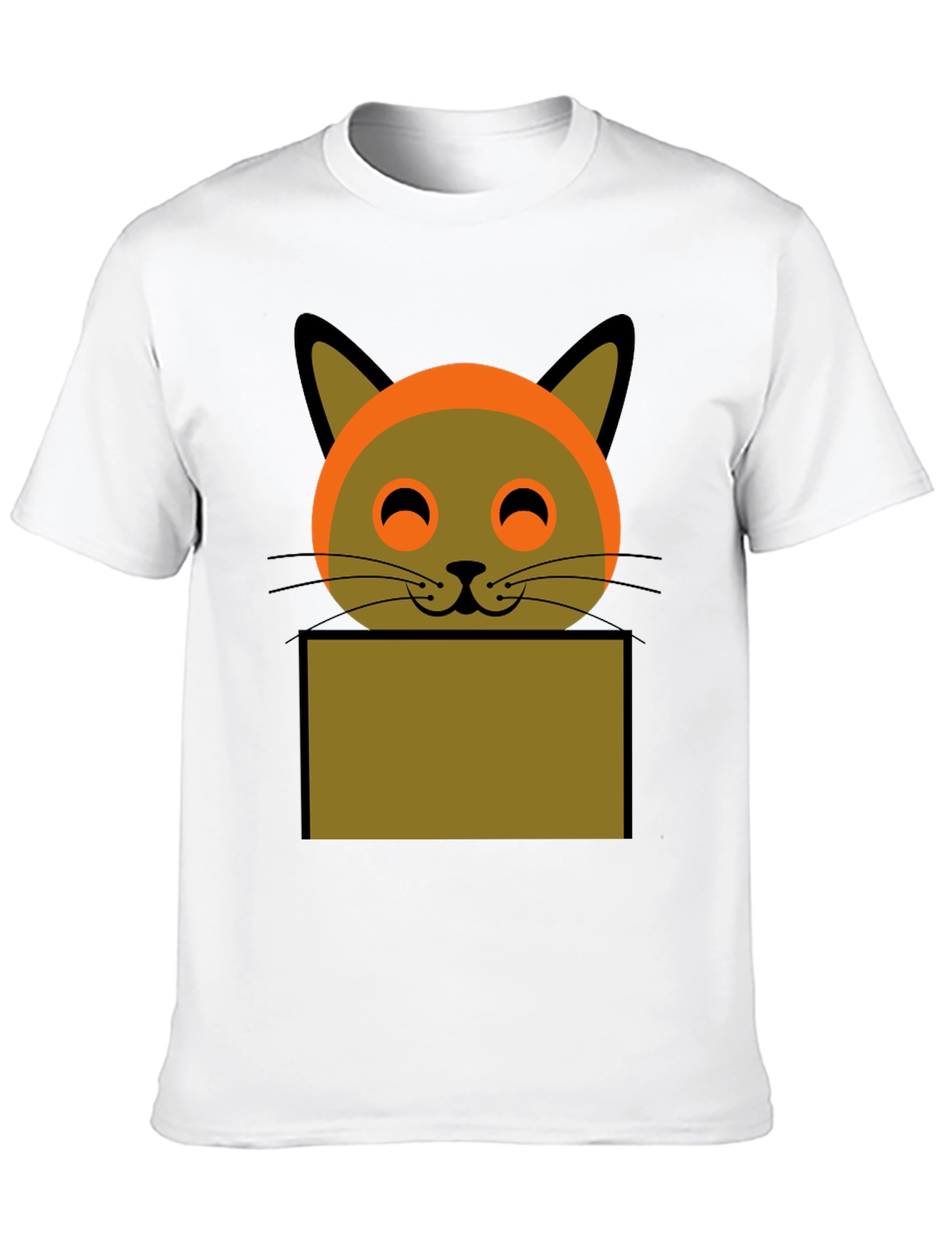 Cartoon Cat Graphic Tee - Soft Cotton Black T-Shirt