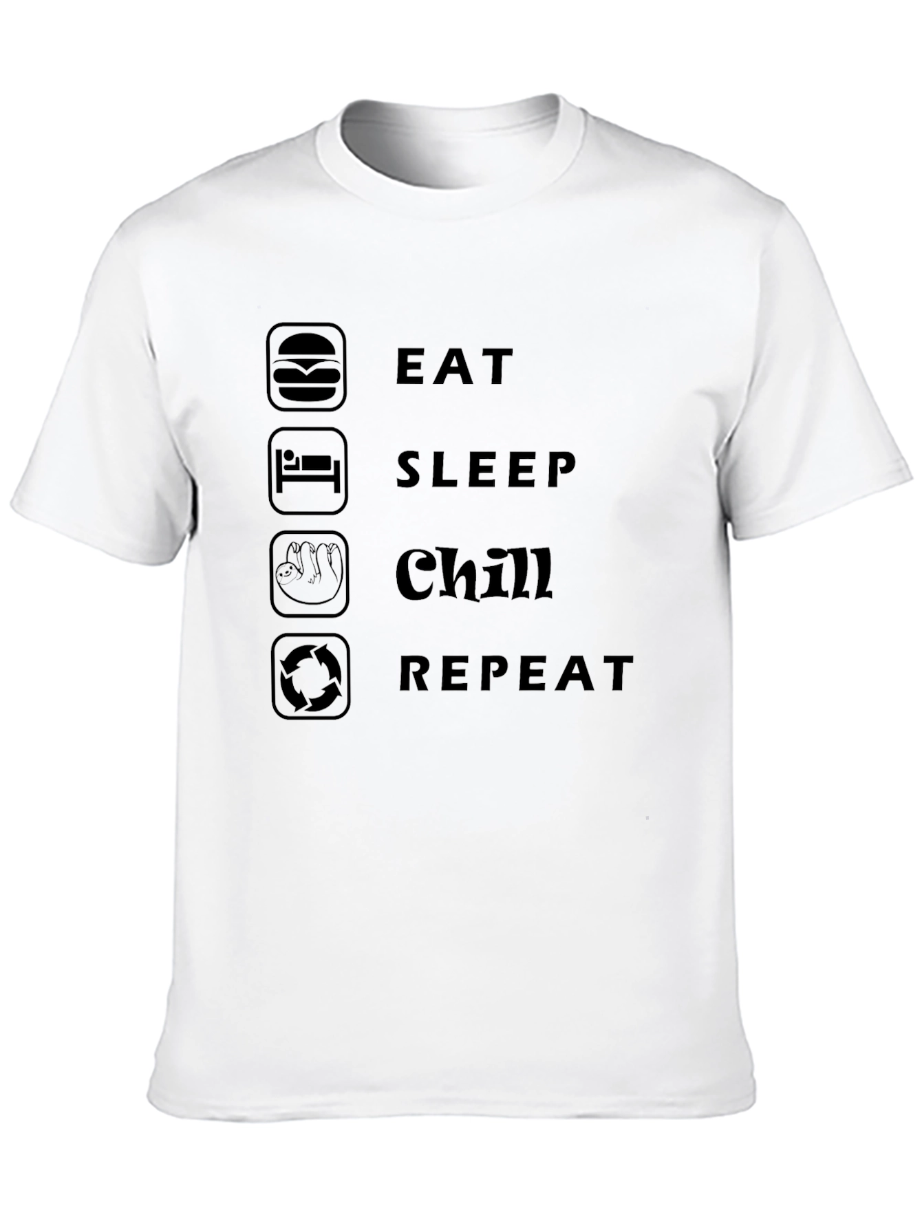 Eat Sleep Chill Repeat Mens Graphic T-Shirt