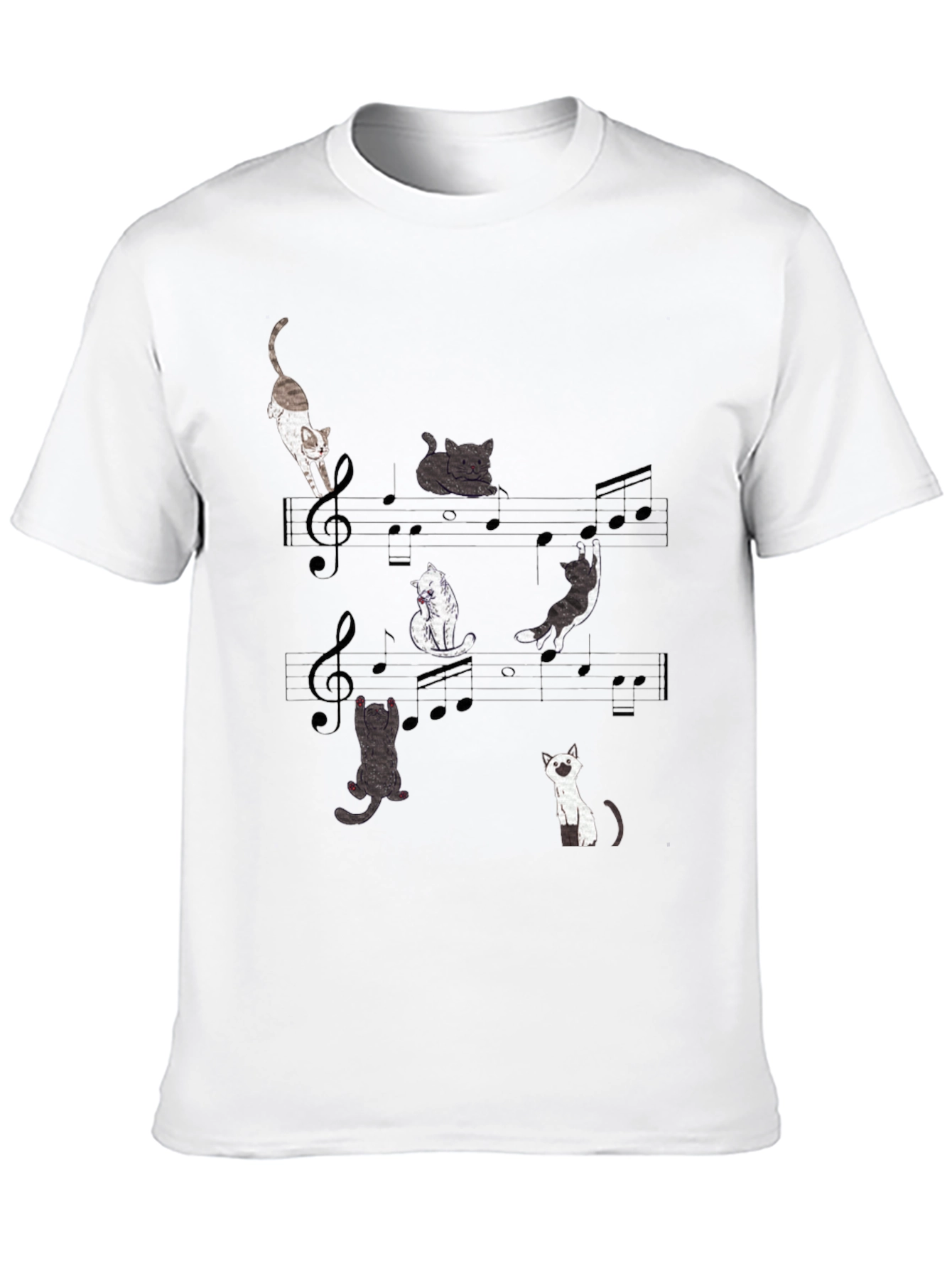 Musical Cats Graphic Tee - Unique Cat Lover Shirt