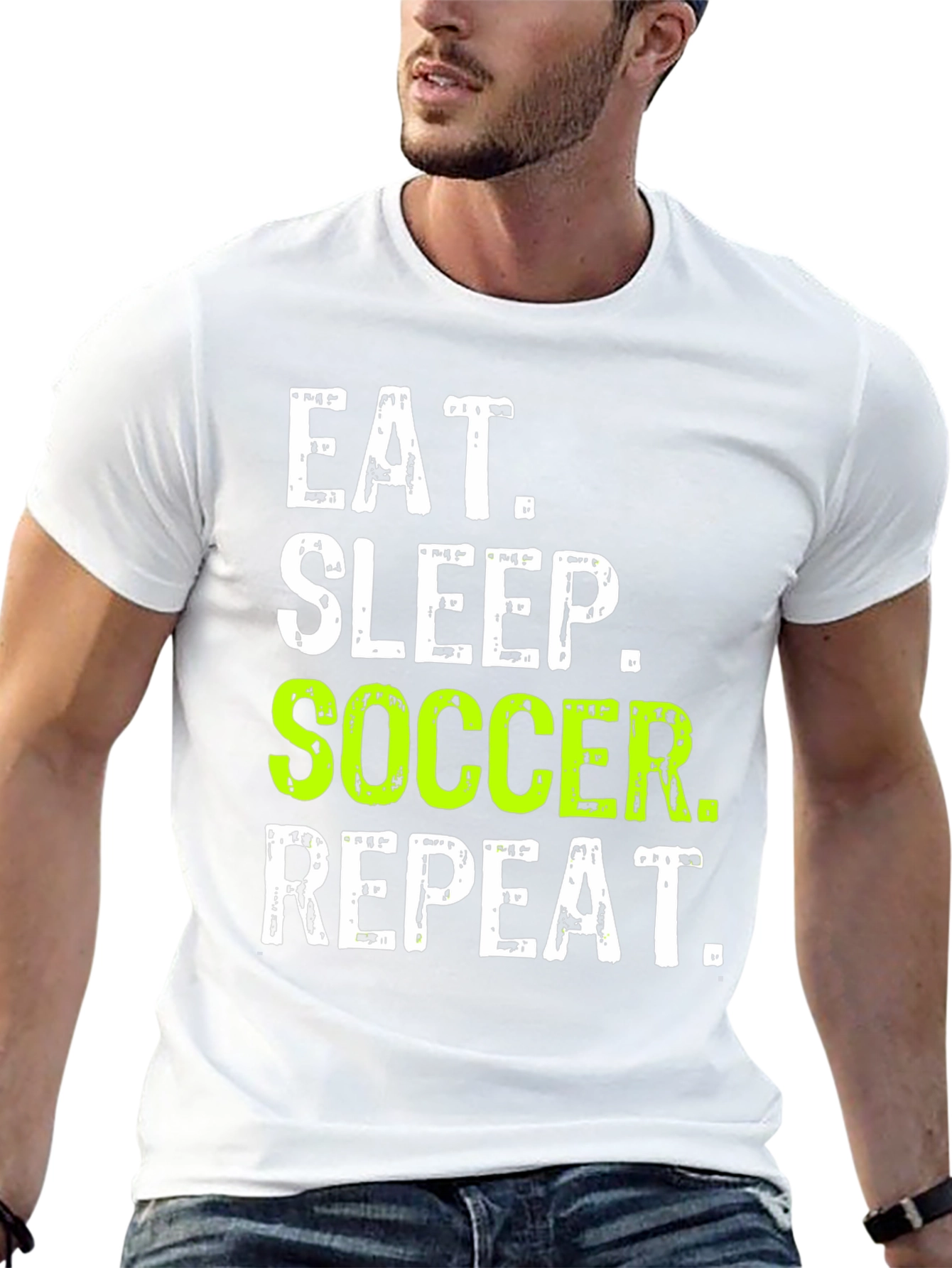 Eat Sleep Soccer Repeat Graphic Tee