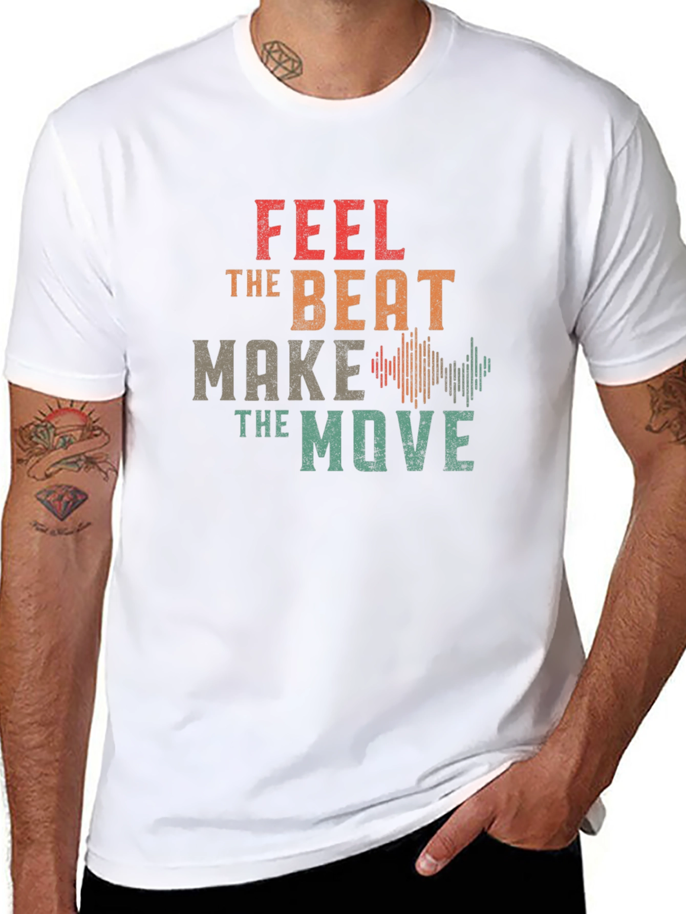 Feel the Beat Graphic T-Shirt - Black