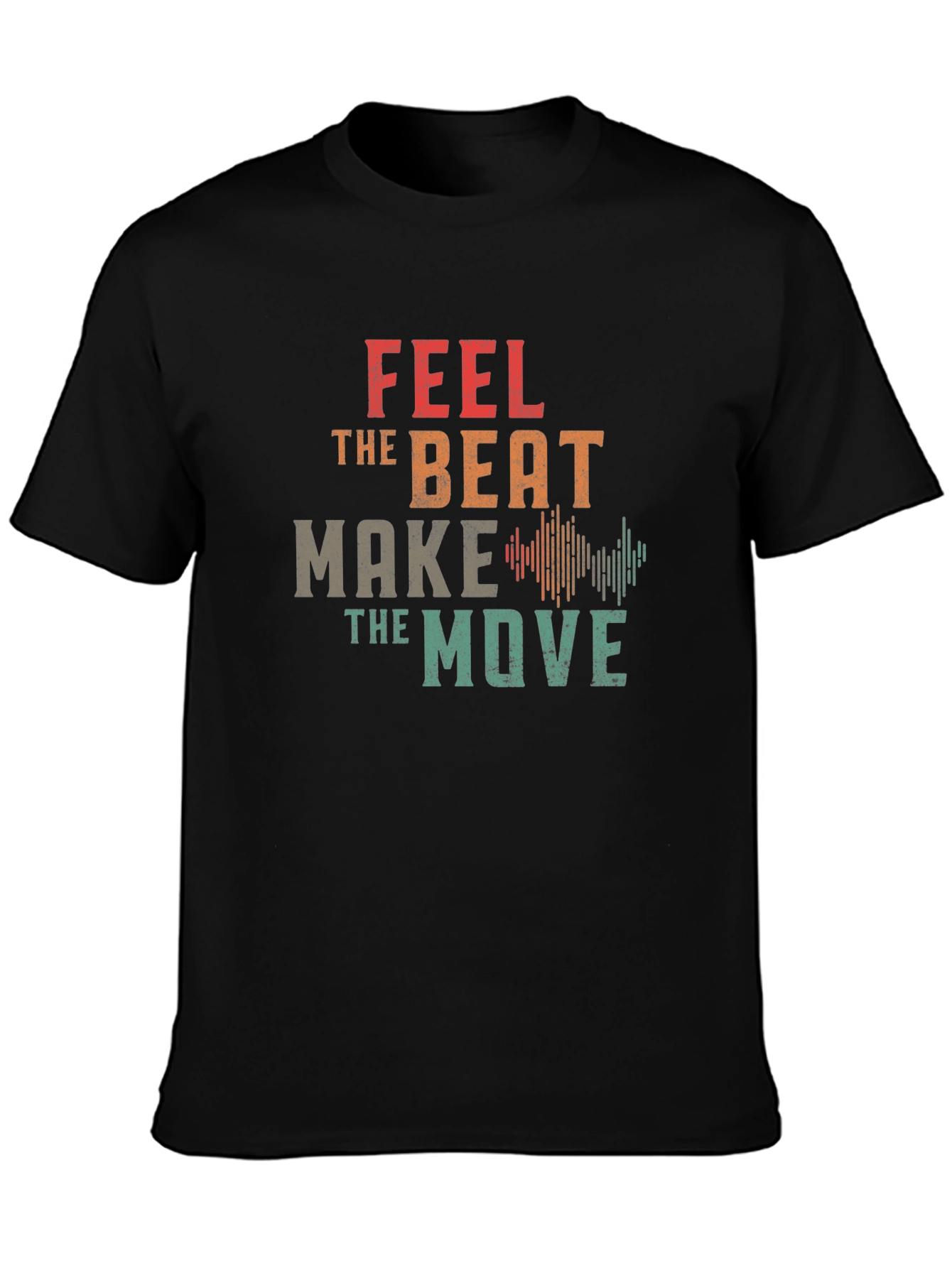Feel the Beat Graphic T-Shirt - Black