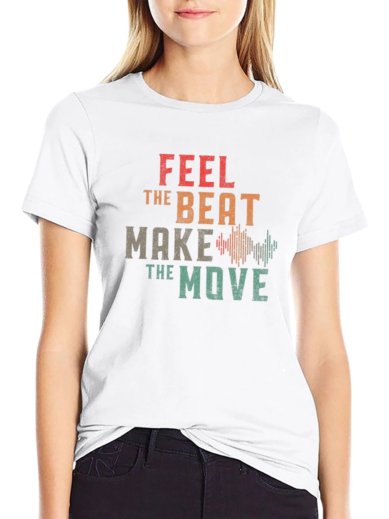 Feel the Beat Graphic T-Shirt - Black