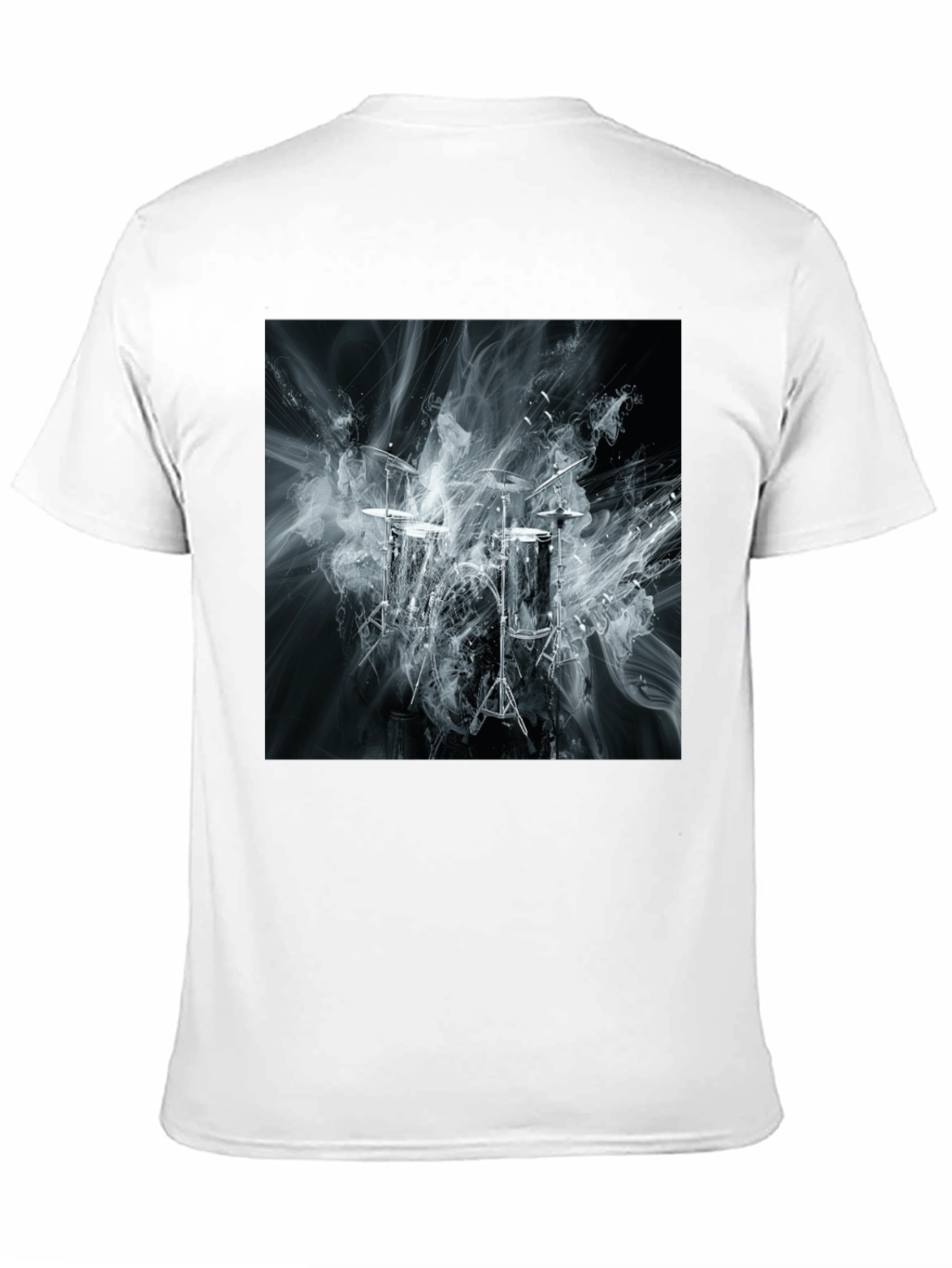 Abstract Smoke Drums Black T-Shirt