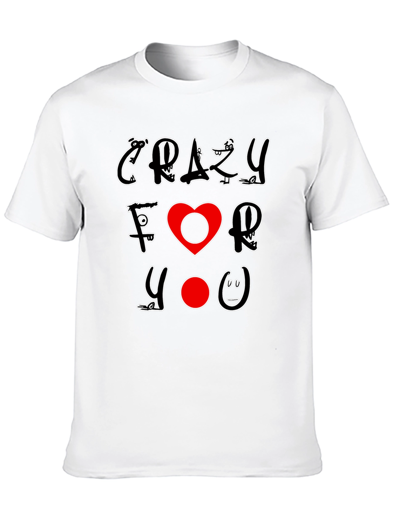 Crazy For You Graphic Print Black T-Shirt