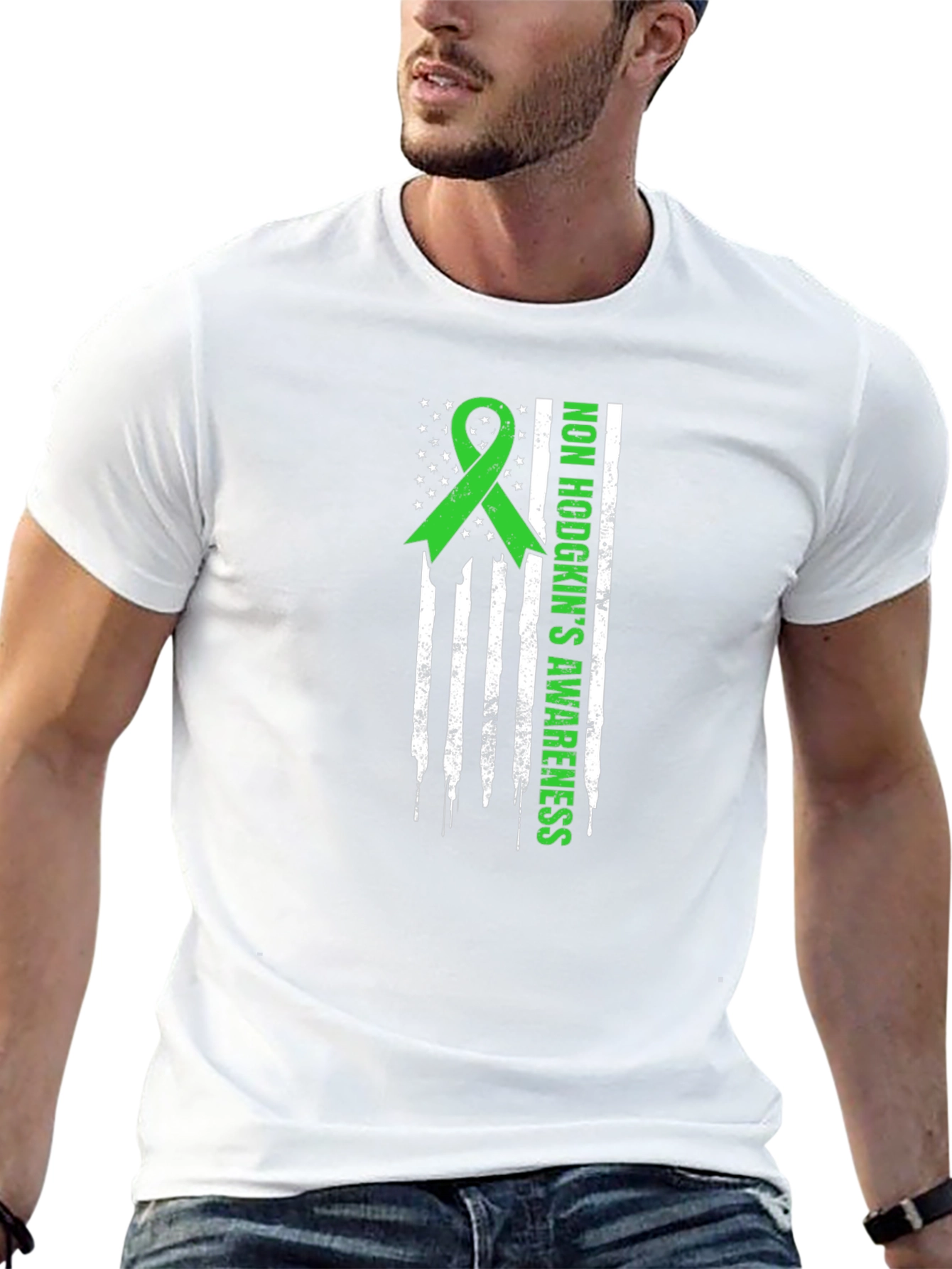 Non Hodgkins Awareness T-Shirt - Green Ribbon