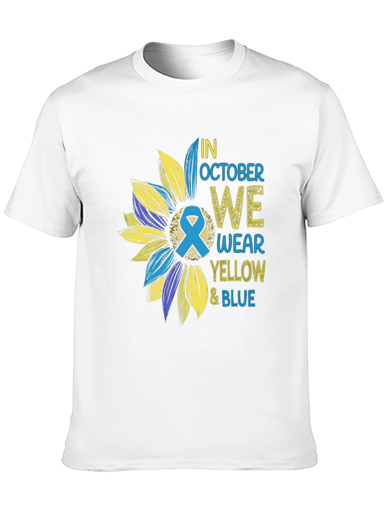 In October We Wear Yellow & Blue T-Shirt