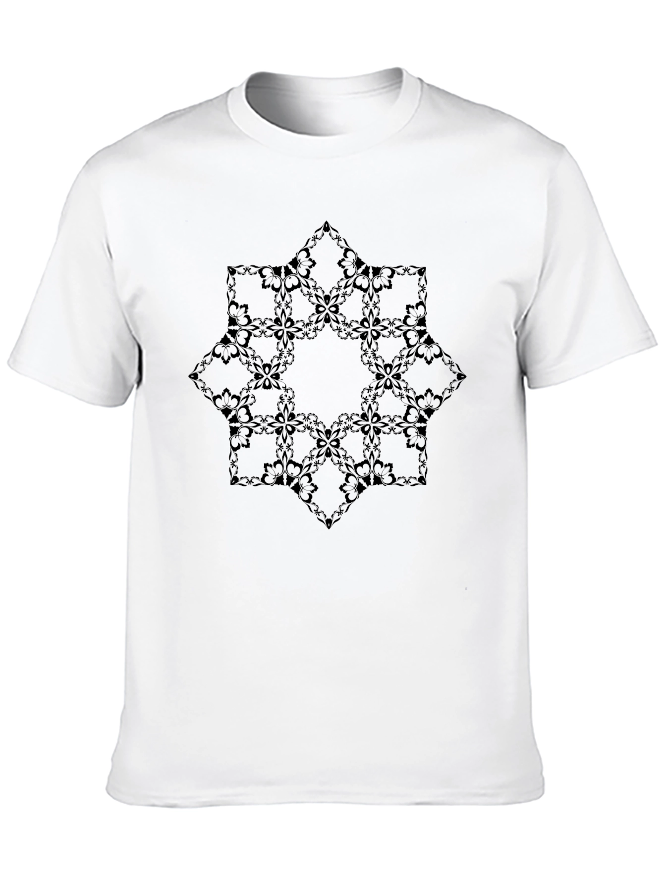Stylish Black Geometric Pattern Tee for Men
