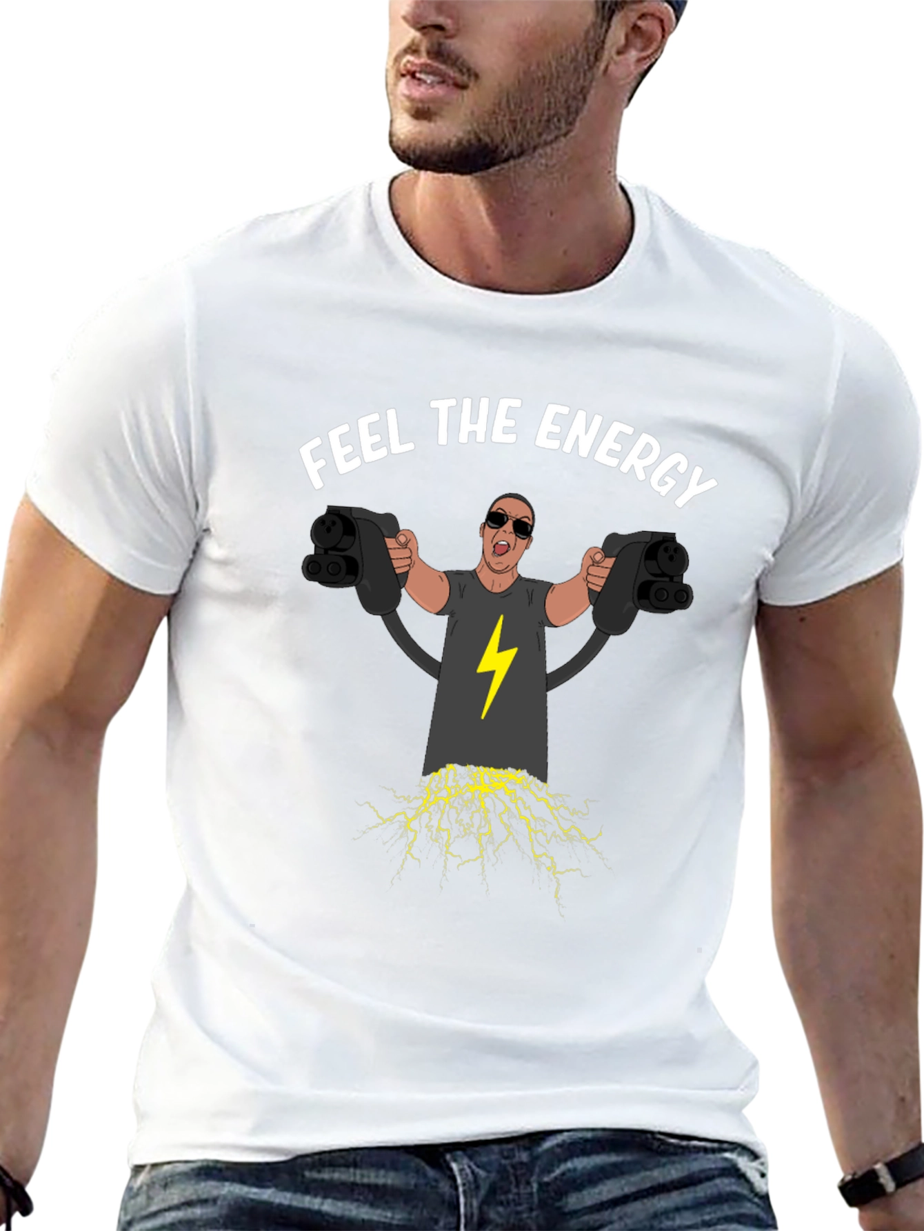 Feel the Energy Electric Car Charging T-Shirt