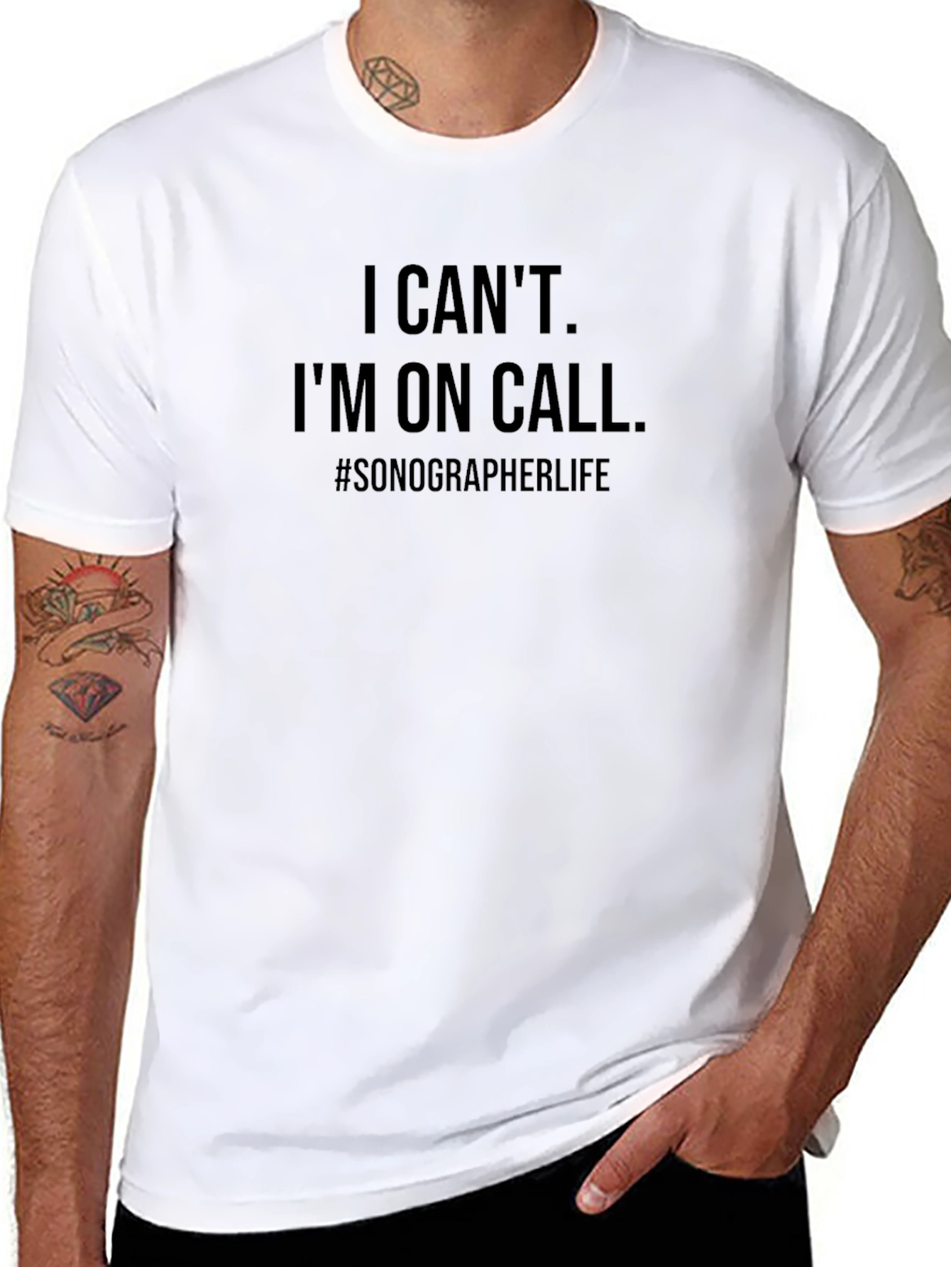 I Cant Im On Call. Sonographer Life Black Tee