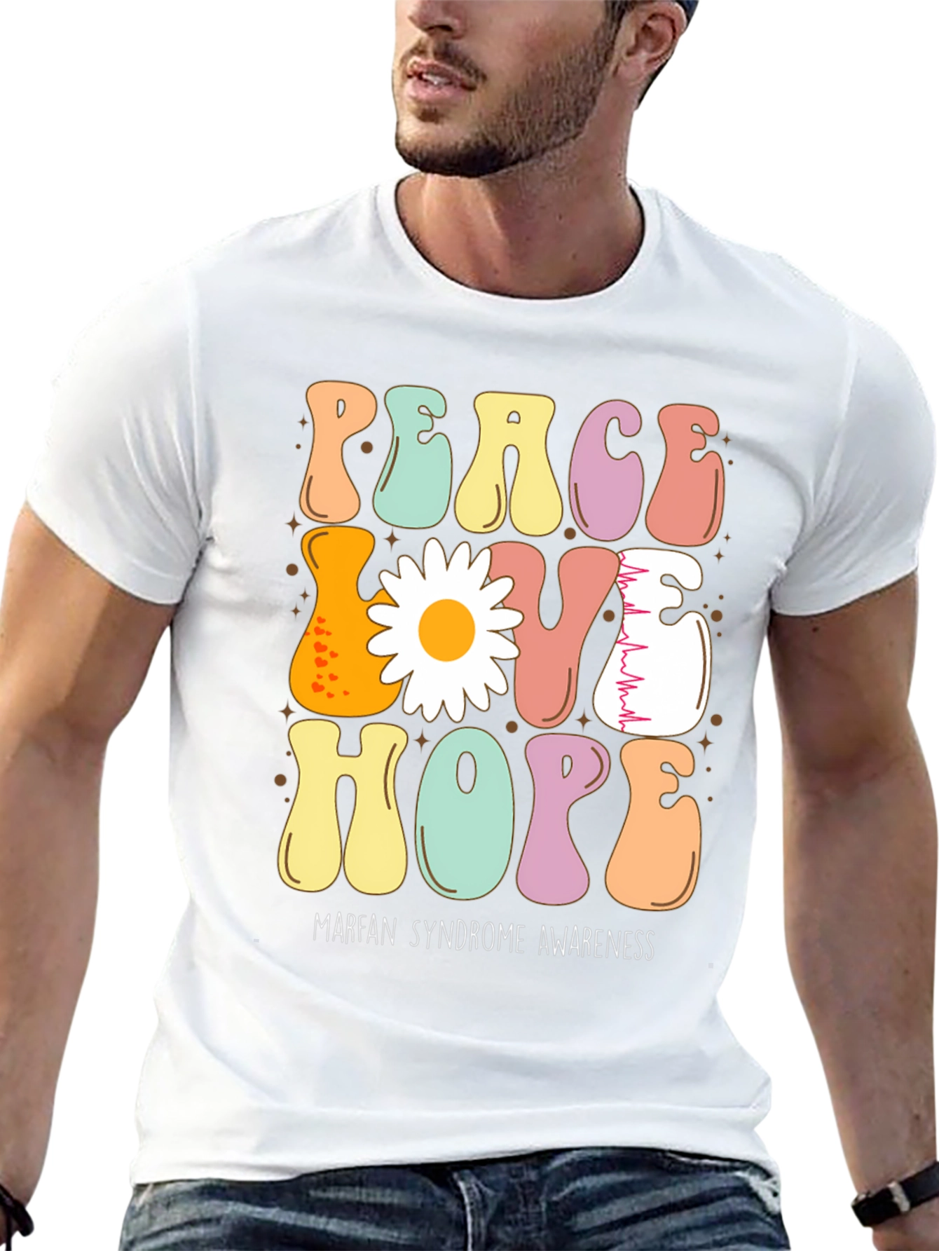 Peace Love Hope Marfan Syndrome Awareness T-Shirt