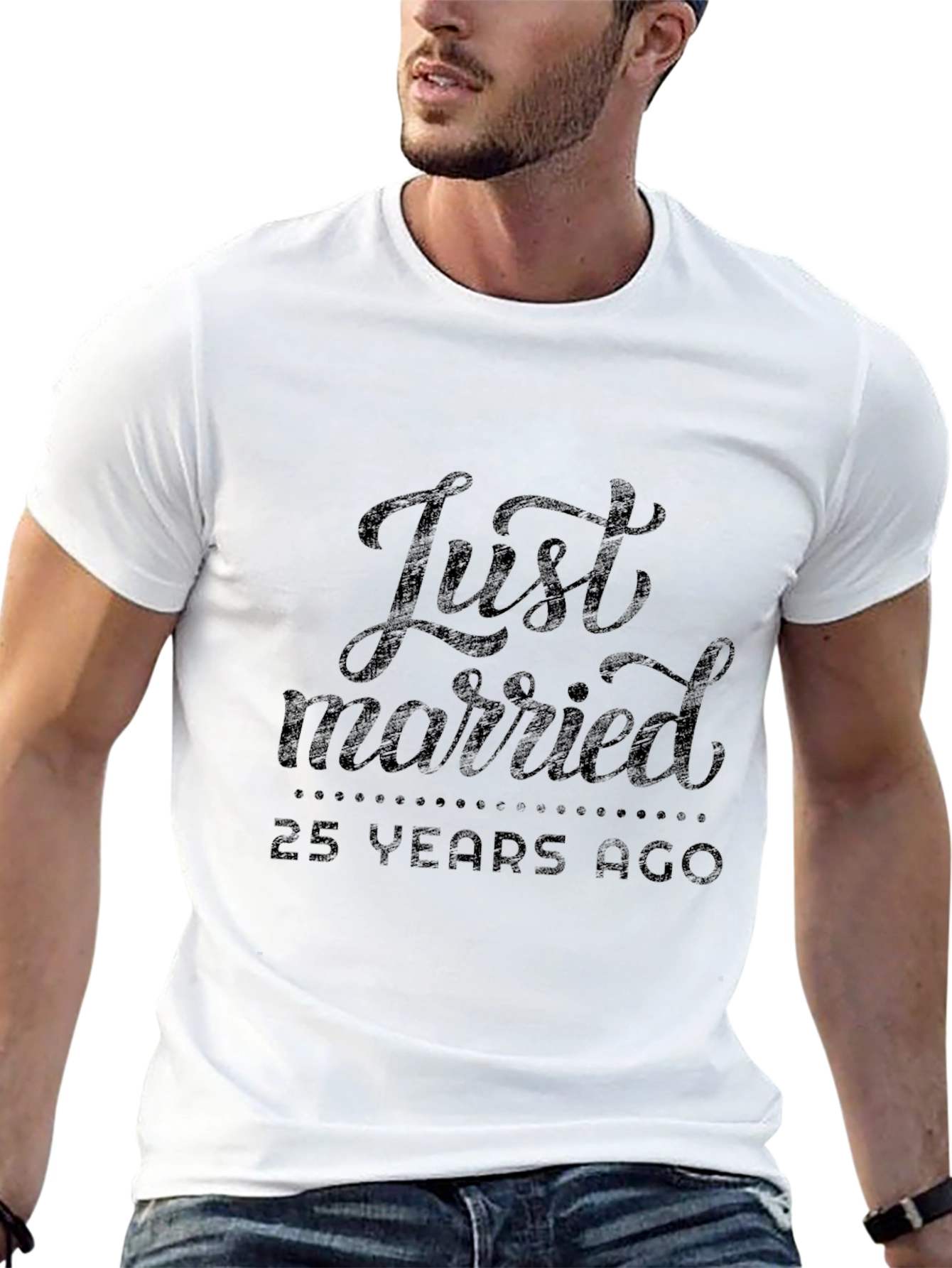 Just Married 25 Years Ago Black T-Shirt