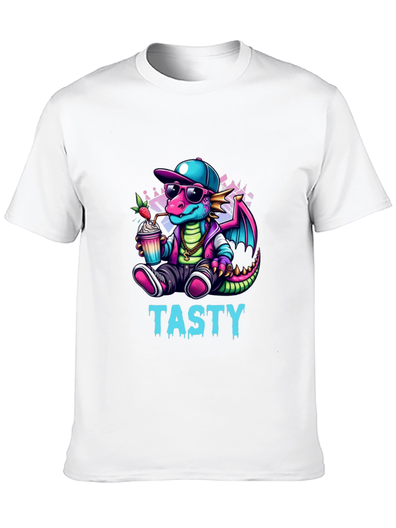 Tasty Dragon Graphic Tee - Cool Cartoon Style
