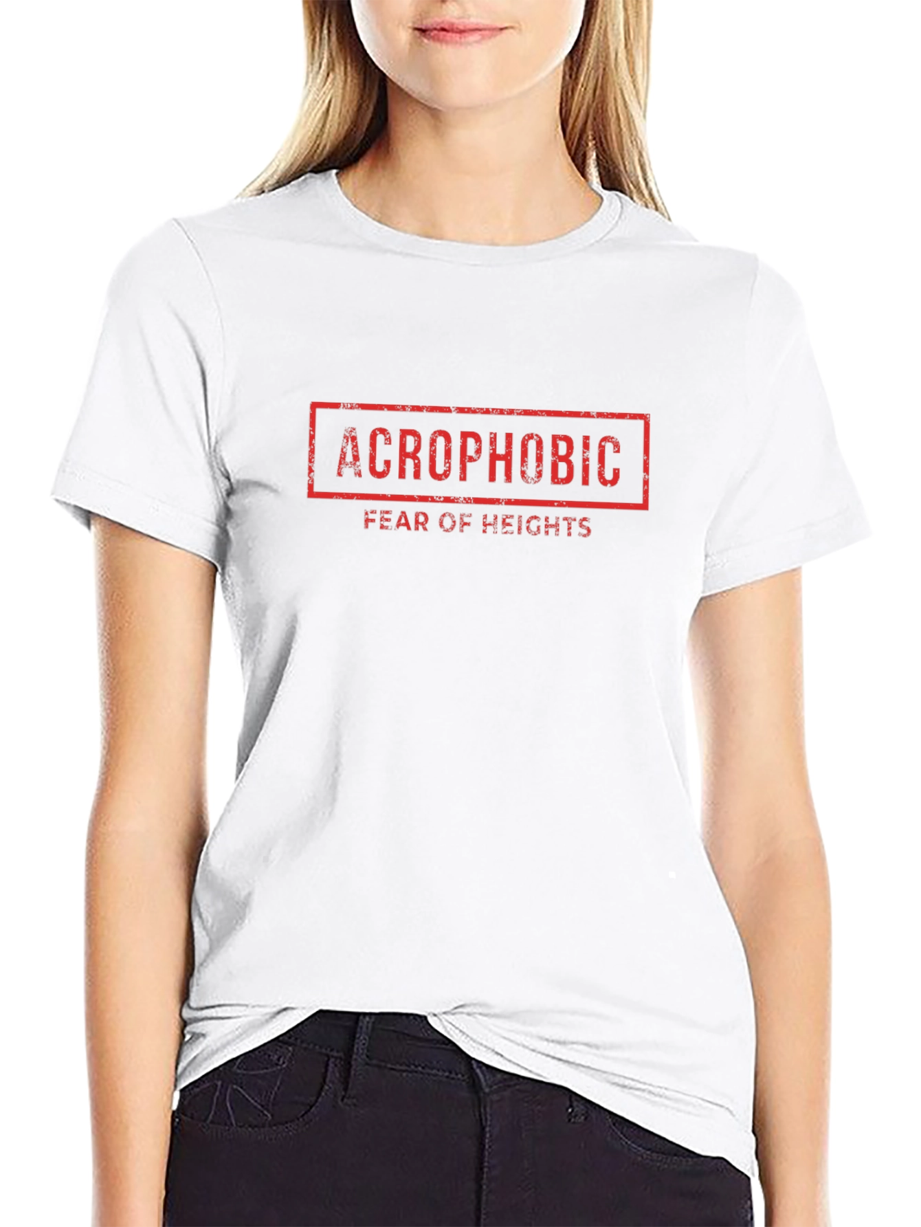 Acrophobic Fear of Heights Graphic T-Shirt