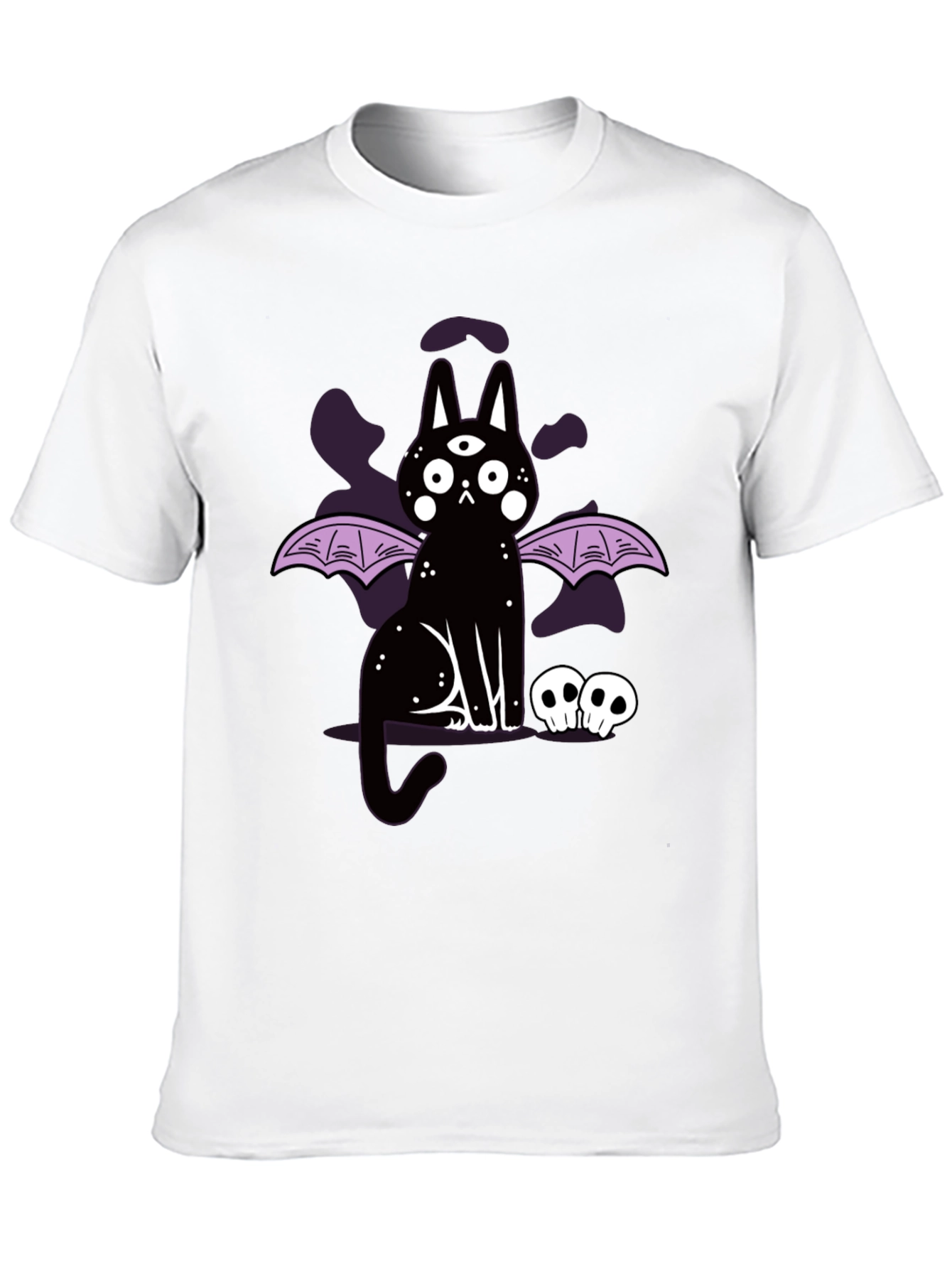 Gothic Cat T-Shirt - Three Eyed Bat Wing Cat