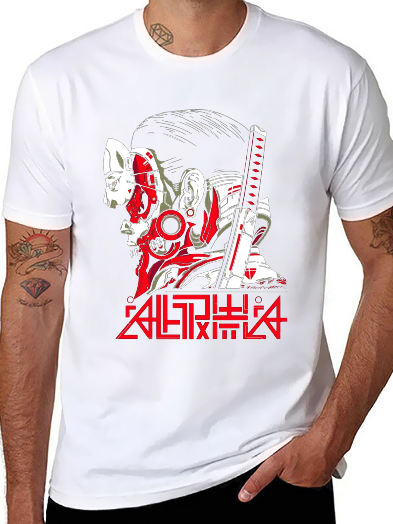 Cyberpunk Geisha T-Shirt: Samurai Style Tee