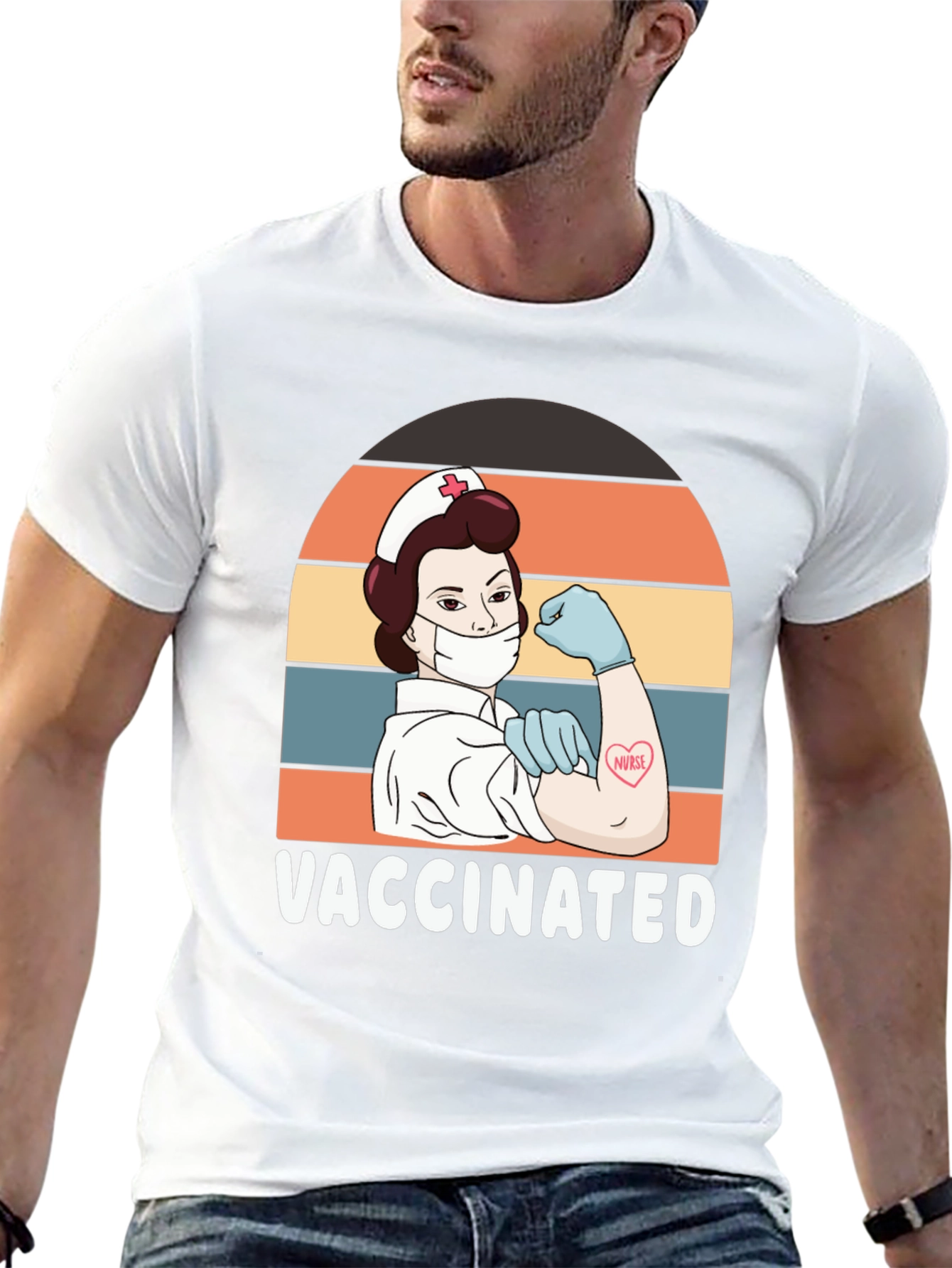 Vaccinated Nurse Graphic T-Shirt