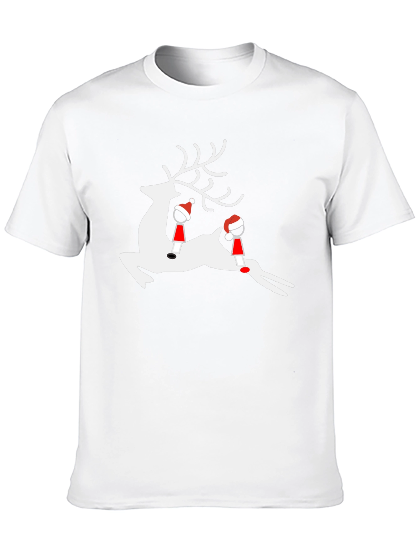 Reindeer Graphic Tee - Holiday Festive Shirt