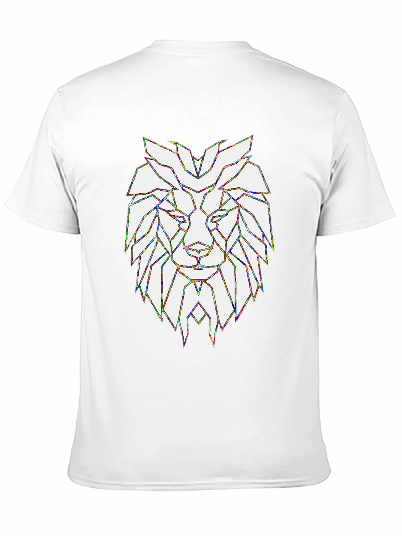 Geometric Lion Graphic T-Shirt - Stylish Mens Tee
