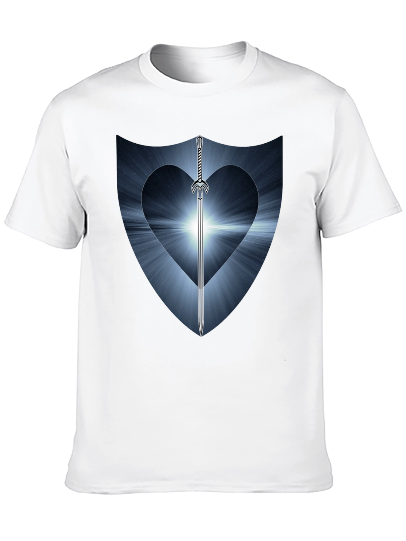 Sword Heart Shield Graphic Tee - Black