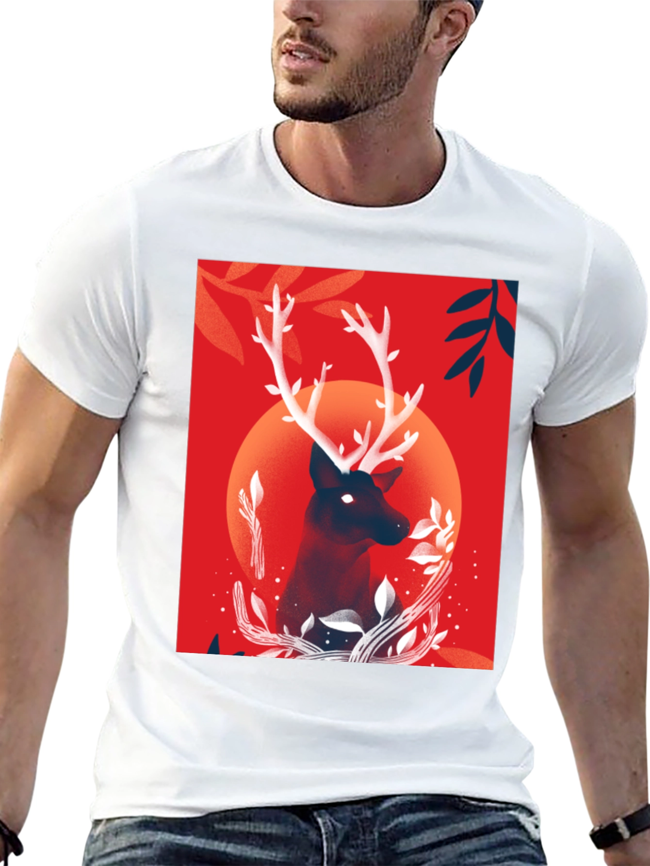 Deer Graphic Black T-Shirt