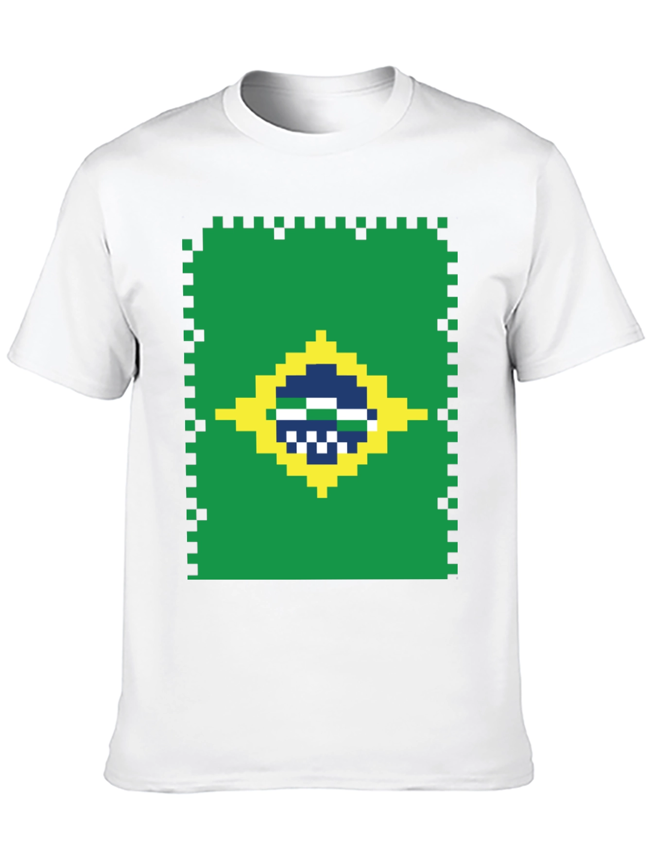 Pixel Brazil Flag T-Shirt - Gamer Style